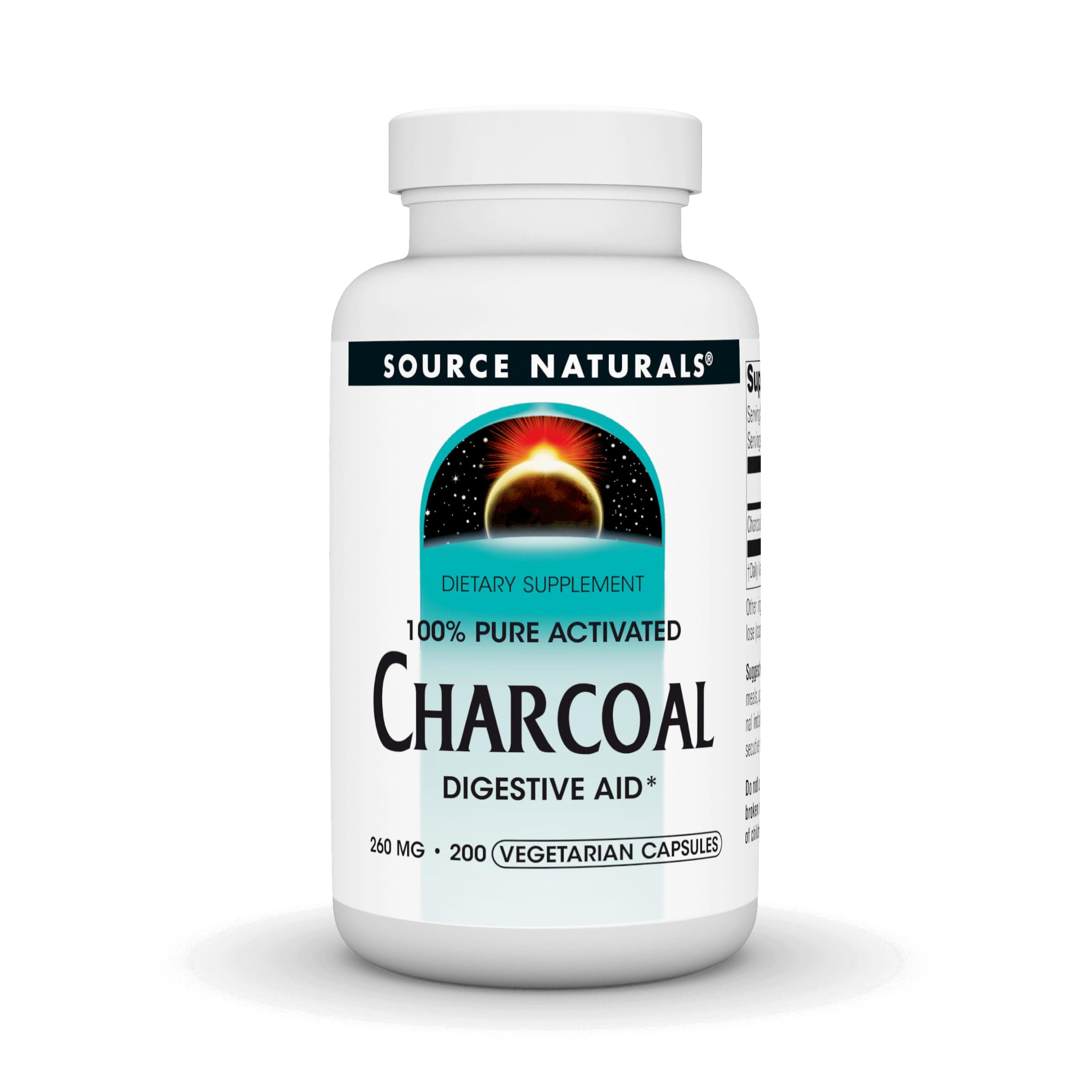 Activated Charcoal, 260mg - 200 Capsules