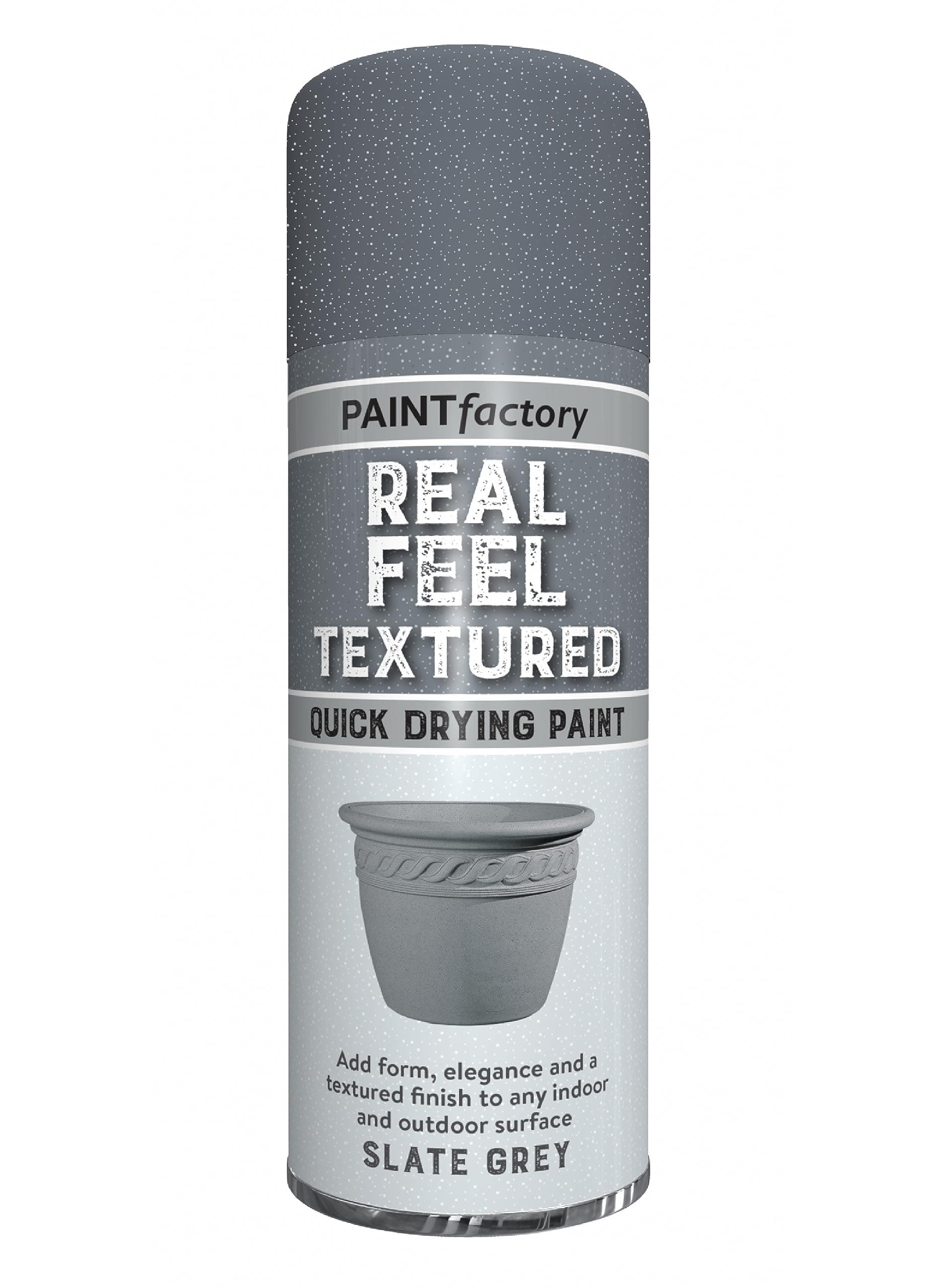 Real Feel Textured Quick Drying Paint Slate Grey 400ml Spray Aerosol
