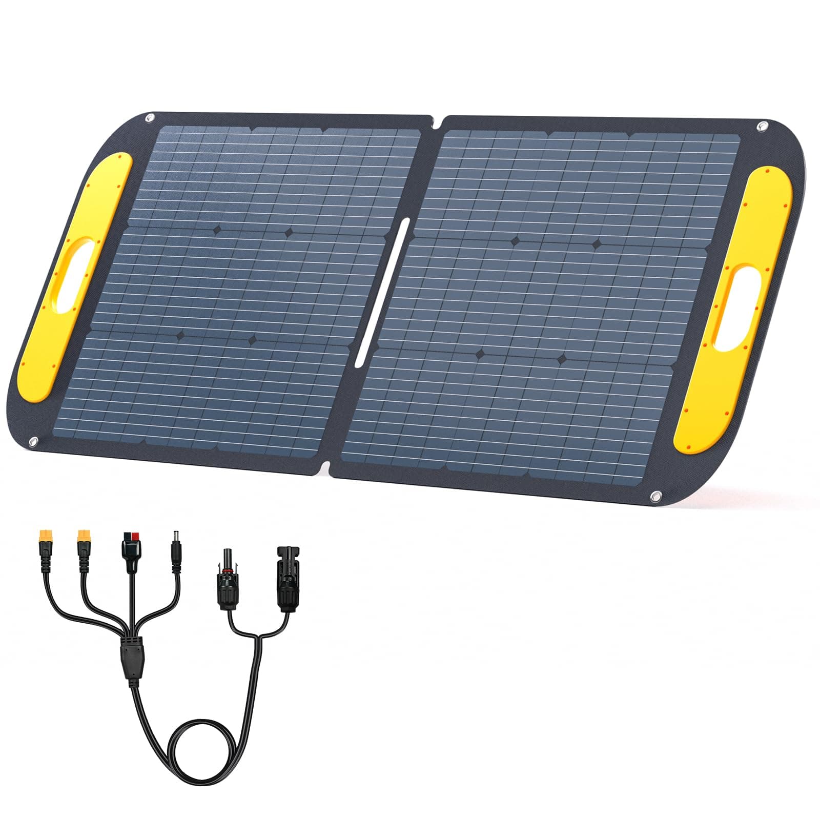 VS110 Portable Solar Panel 110W 18V, 25% Efficiency Foldable Solar Panel / IP67 Waterproof & MC4 Anderson XT60 XT90 DC5521 Adapters & Adjustable Kickstands, Off-Grid Power for Home, Camping
