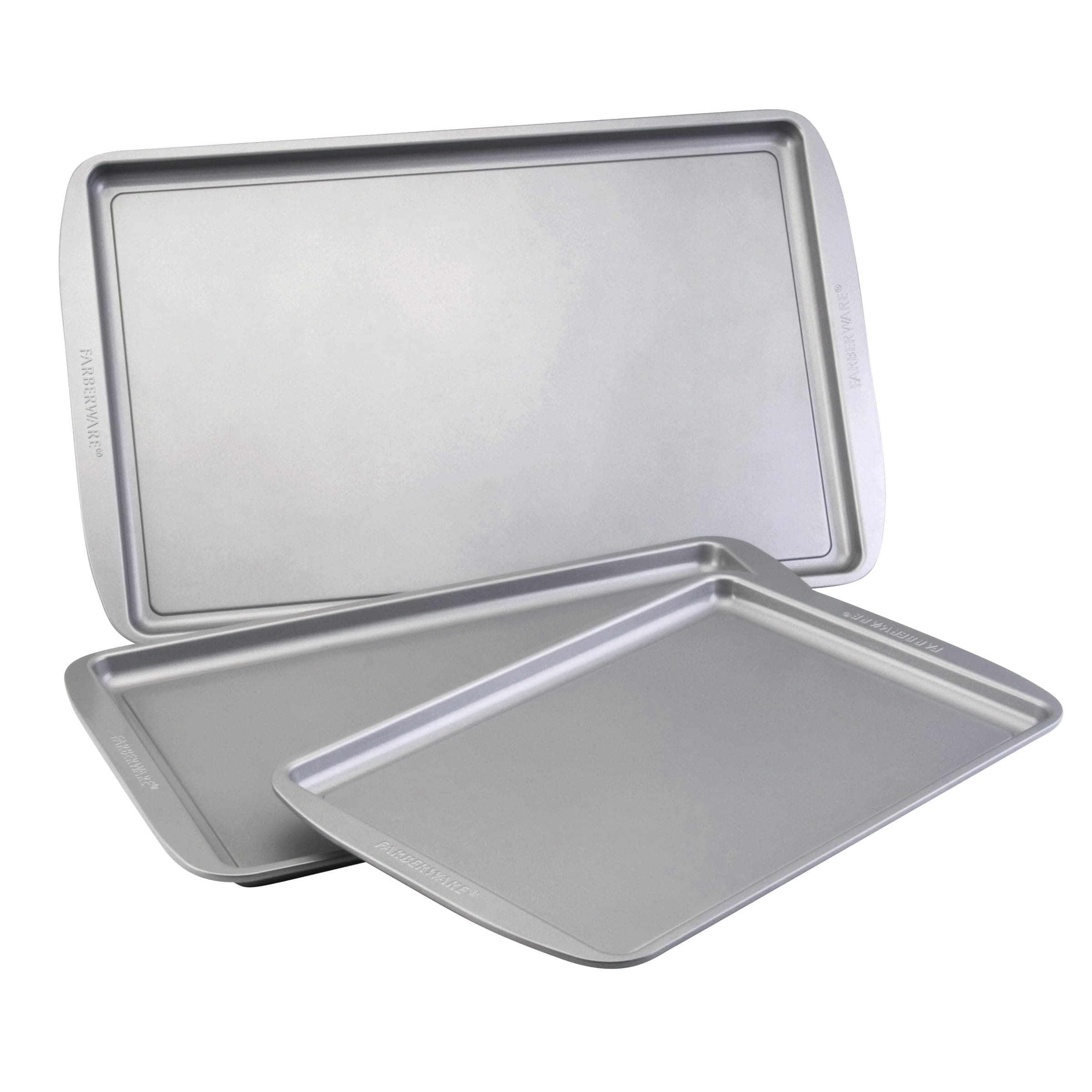 Nonstick Bakeware 3-Piece Cookie Pan Set, Gray