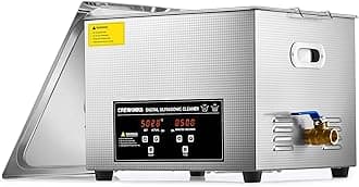 CREWORKS 360W 15L Stainless Steel Cleaning Machine, 4 gal Ultrasound Cleaner with Heater and Timer, Digital Sonic Cleaning Machine for Professional Jewelry Tool Watch Glasses Retainer Parts Cleaning