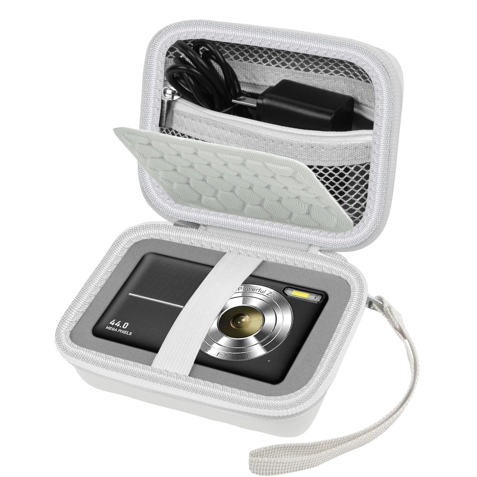 Carrying & Protective Case for Digital Camera, AbergBest 21 Mega Pixels 2.7" LCD Rechargeable HD/Kodak Pixpro/Canon PowerShot ELPH 180/190 / Sony DSCW800 / DSCW830 Cameras for Travel - White