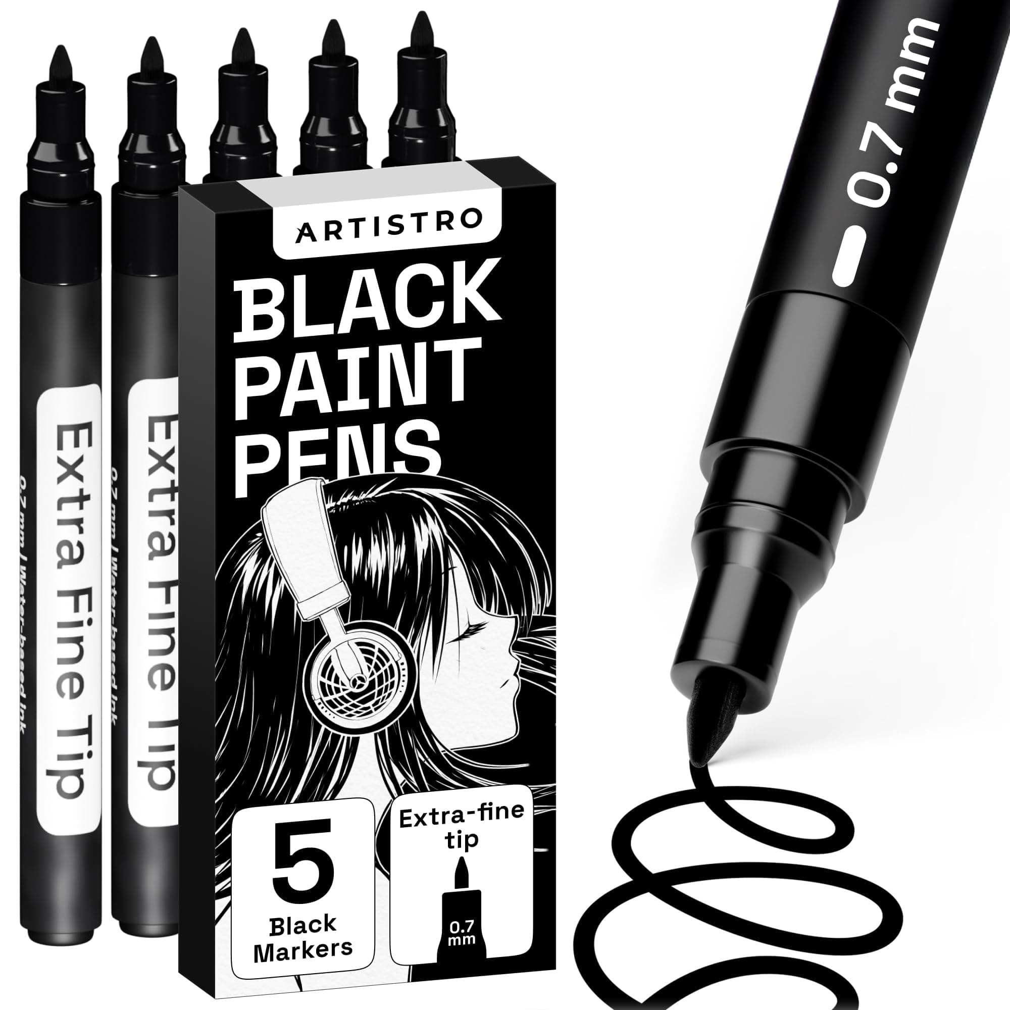 5 Black Markers