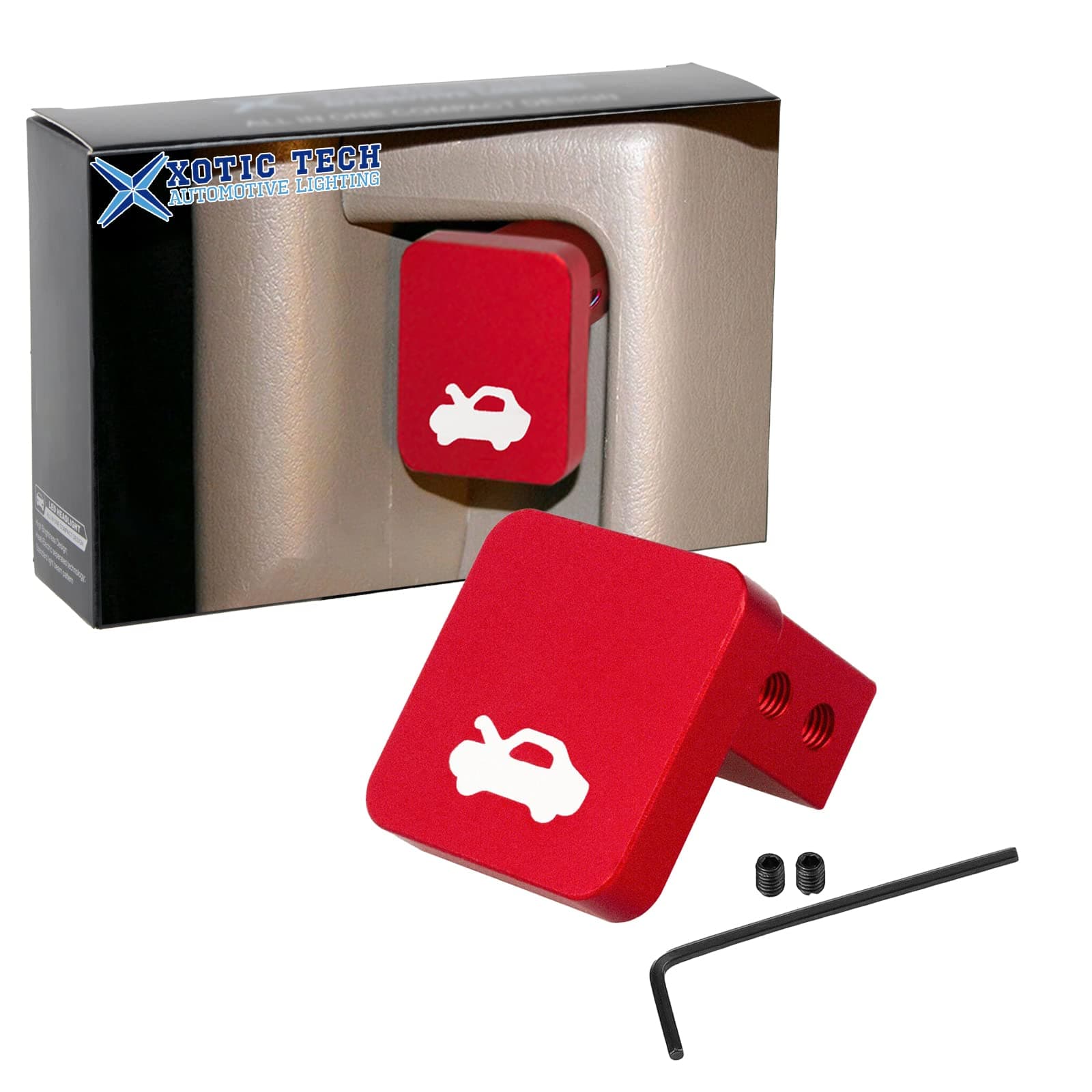 x xotic tech Hood Latch Release Handle Cable Repair Kit Compatible with Honda Civic 1996-2011 & CR-V 1997-2006 & Element 2003-2011 & Ridgeline 2006-2014 (Red Billet Aluminum)