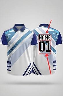 Dika Sports Custom Sports Cricket Jersey Customise t-Shirt for Men Personalised Name | 2 Year to 5XL