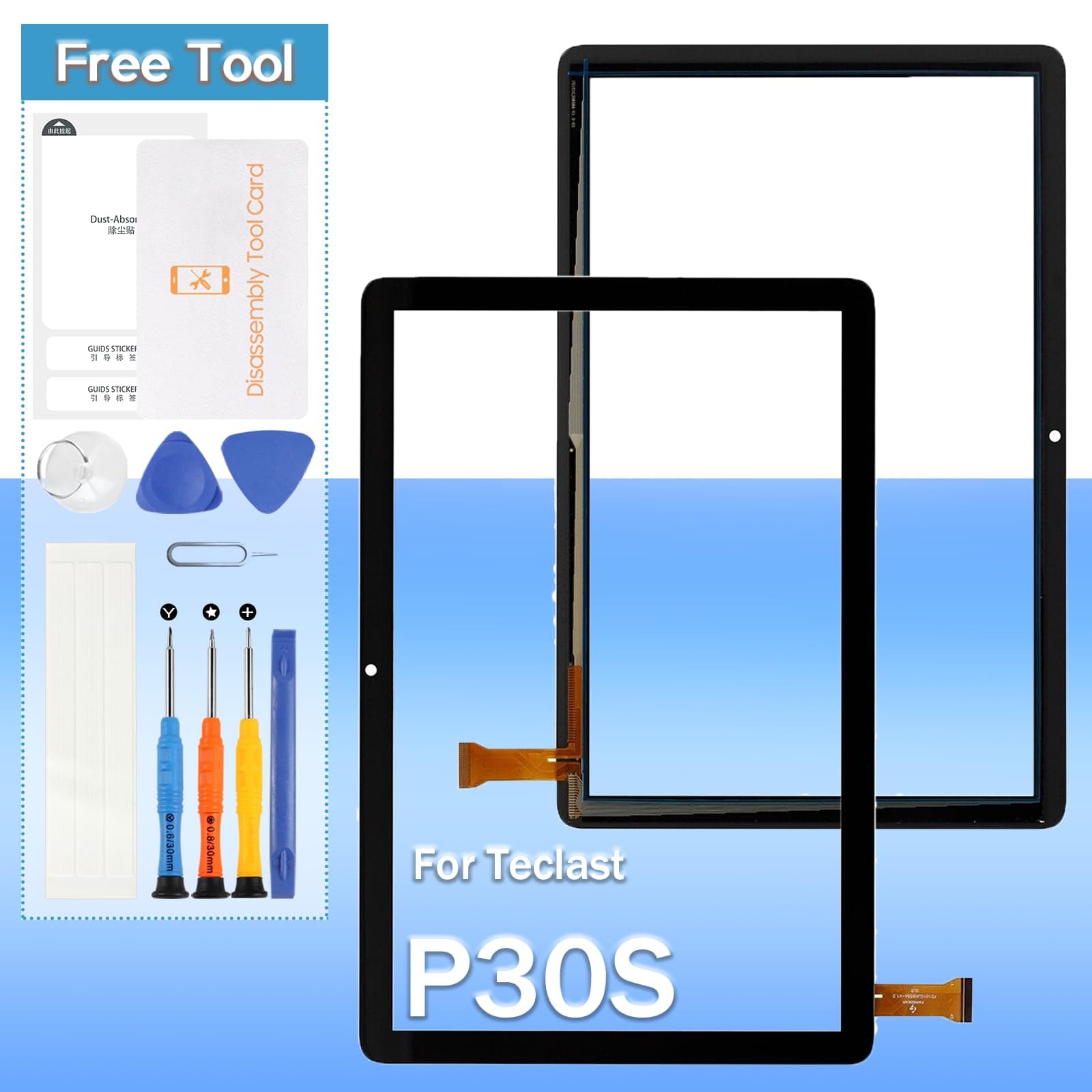 Touch Screen Replacement for Teclast P30S Tablet 10.1 inch Original Touch Screen Panel Digitizer Glass Replacement Parts with Tools(Not Include LCD)