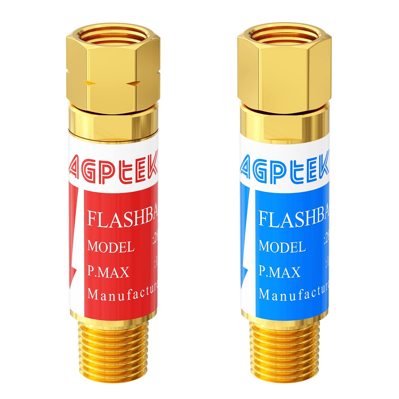 AGPtek Oxygen or Acetylene Flashback ARRESTORS Highest 9/16-18 Threads, B Size