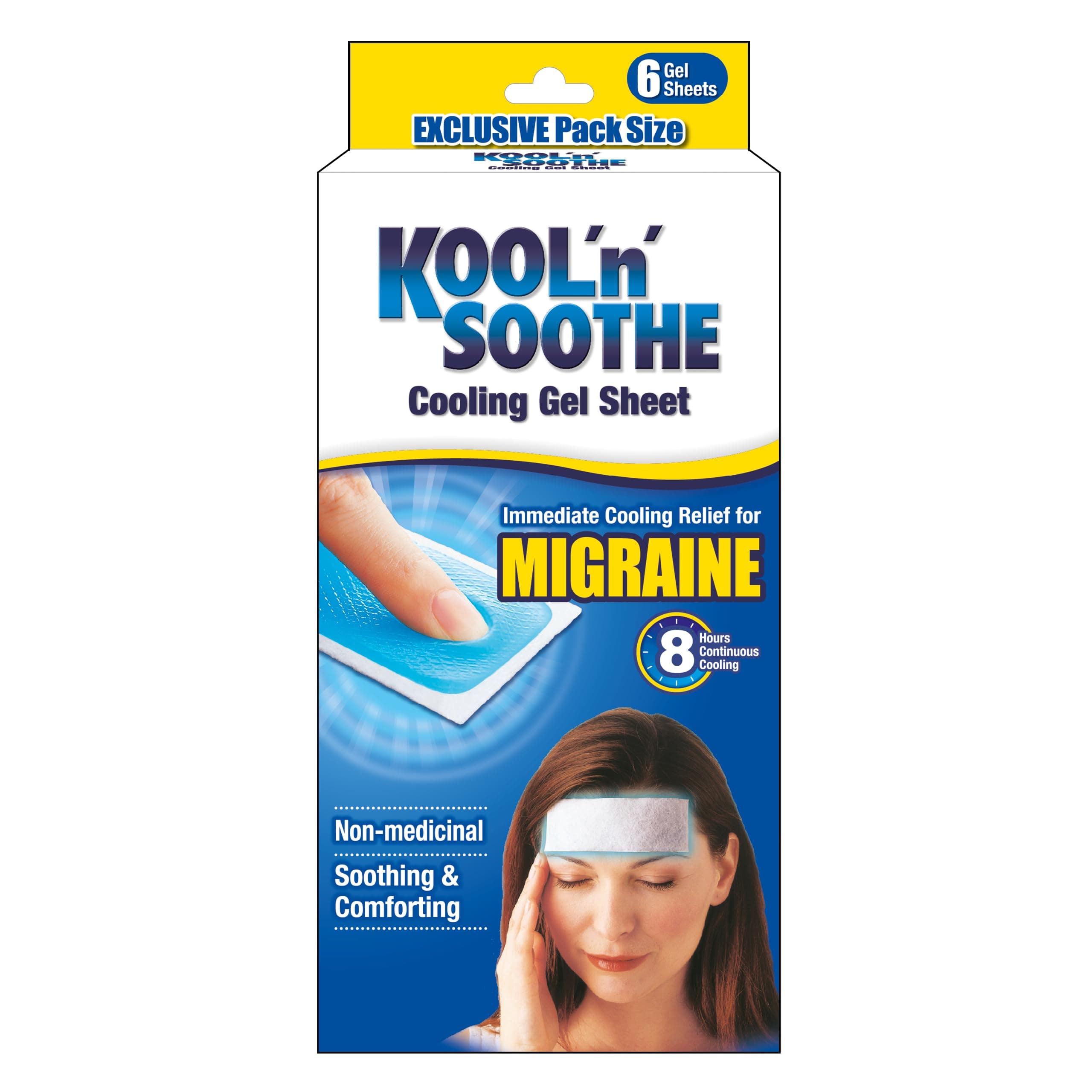MIGRAINE Cooling Gel Sheets/ 6 Pack/Immediate Cooling Relief for Migraine & Severe Headache