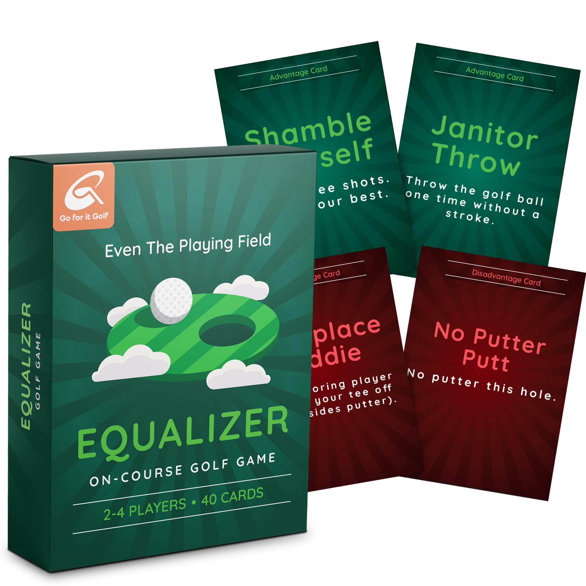 Go For It Golf Equalizer: On-Course Golf Card Game, Interactive Fun for Every Hole, Skill-Level Equalizing Cards, Elevate Your Golf Experience, Ideal for Golfers of All Skill Levels