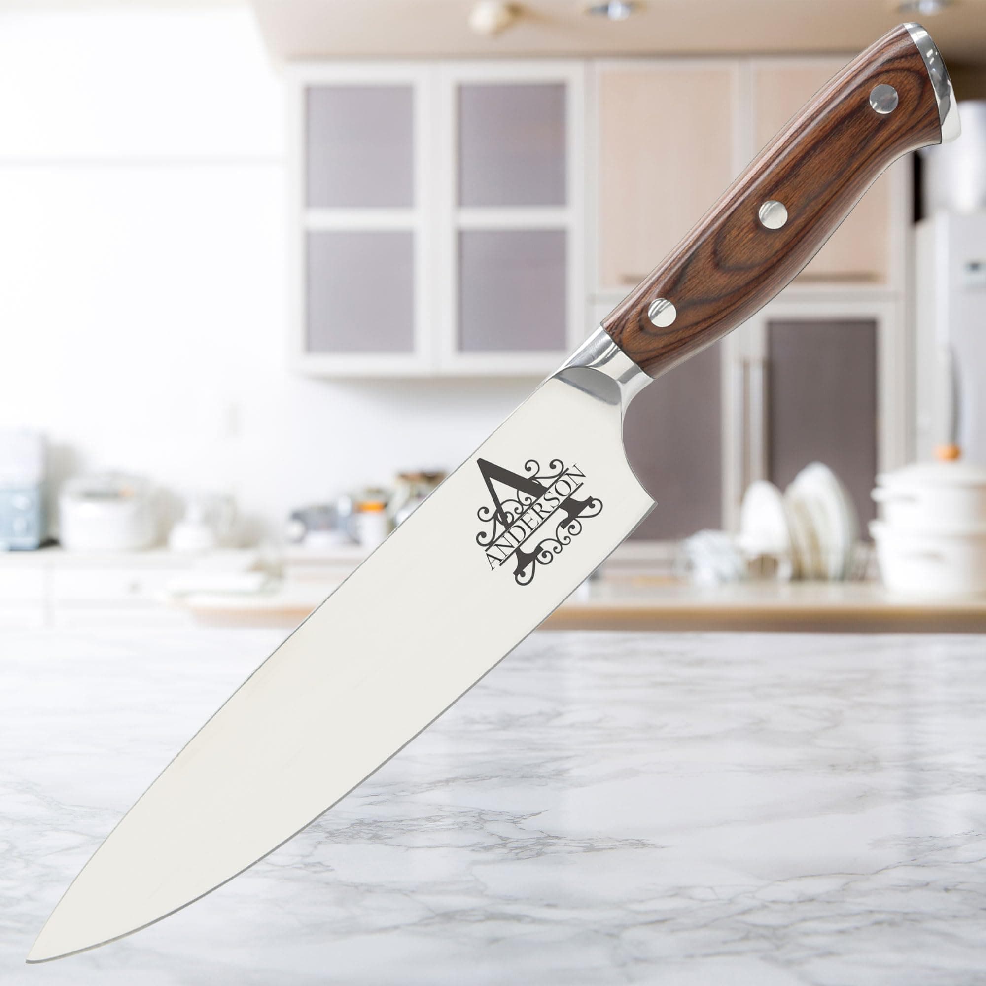 Shape28 Customizable Custom Chef Knife Personalized chef knife, Engraved chef knife, corporate keepsake, Kitchen Knife with Laser Engraved Monogram - Personalized Touch