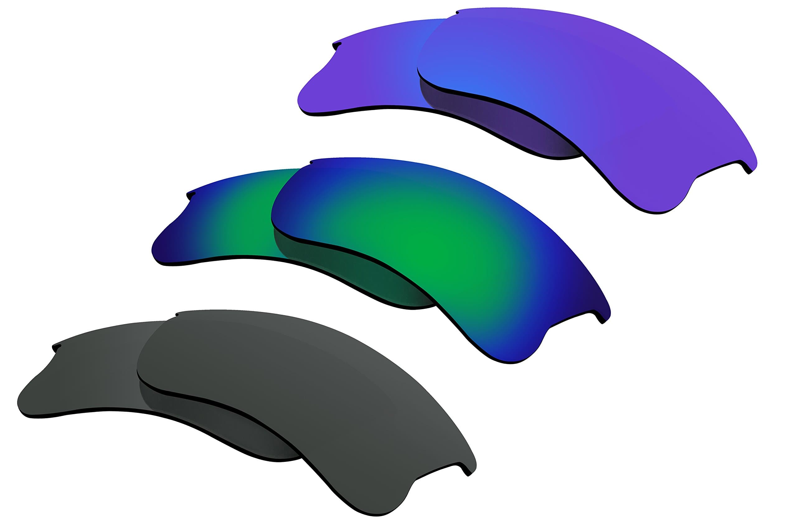 BVANQ Polarized Lenses Replacement for Oakley Flak Jacket XLJ Pack of 3 Pair P1