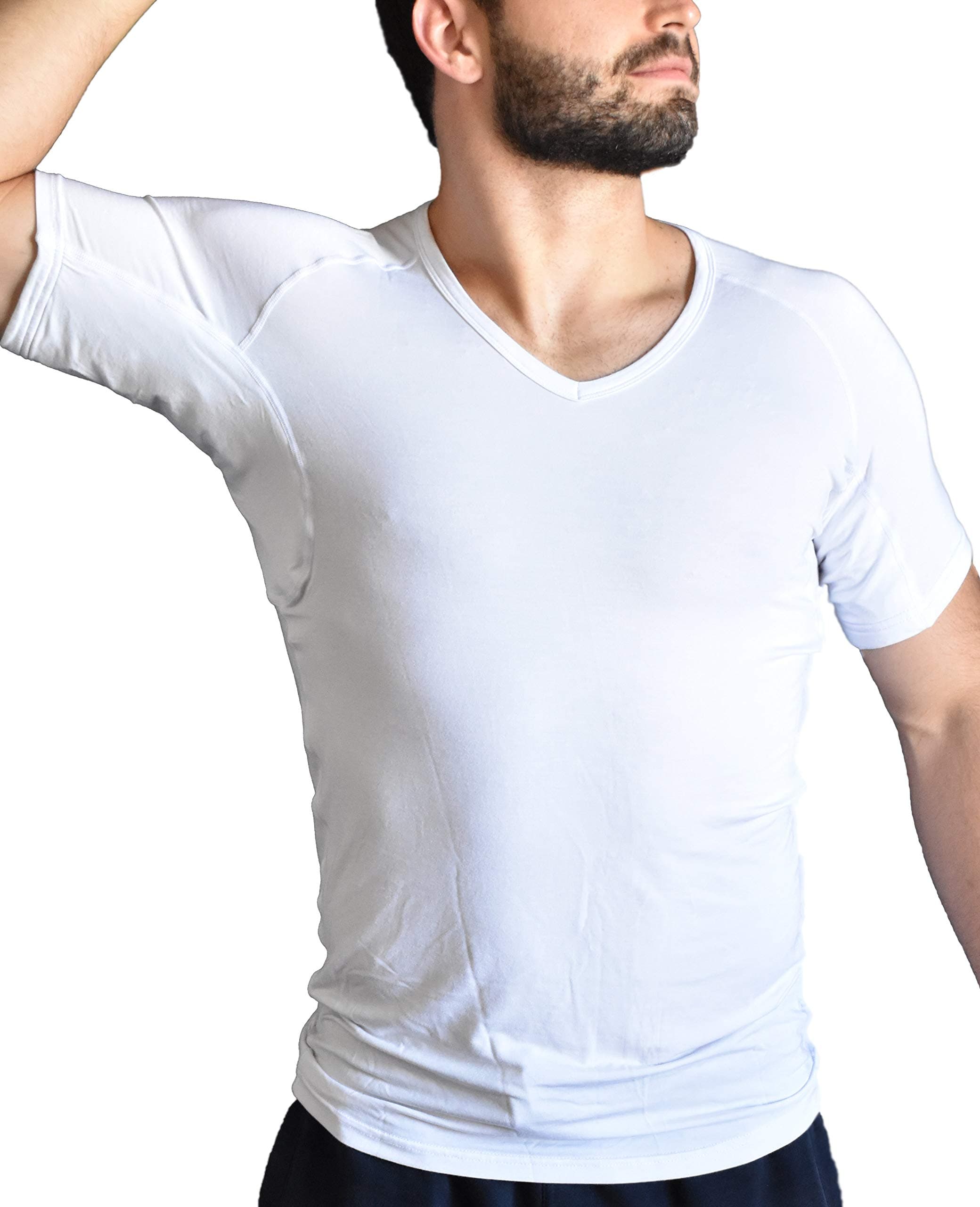 Sweat Proof Undershirt for Men | Lenzing Micro-Modal | Guaranteed to Stop Sweat | Copper Infused | V-Neck
