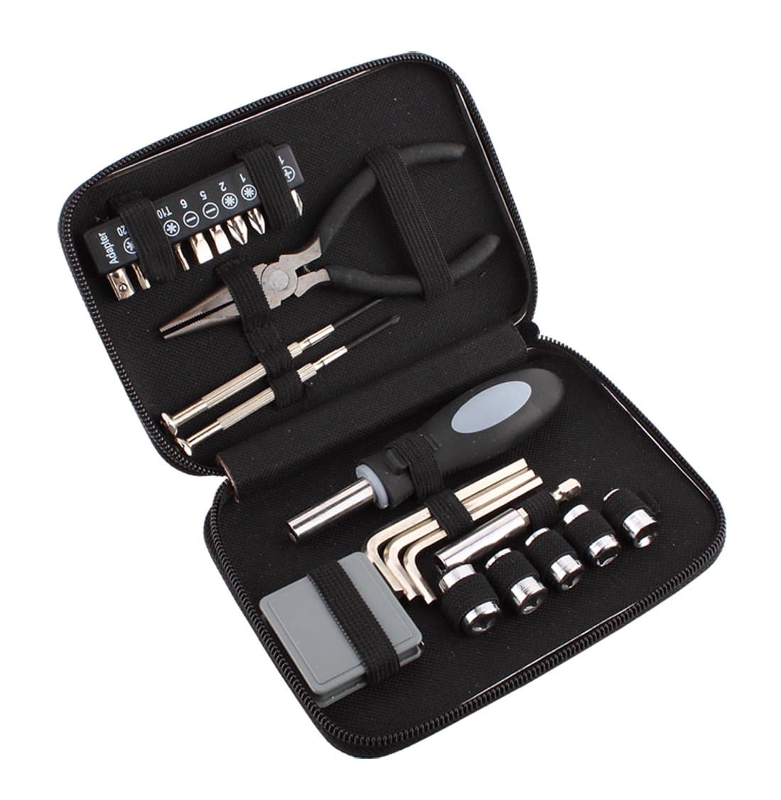 Oruite Tools 24pcs Portable Mini Household Hand Tool Kit with Iron Case