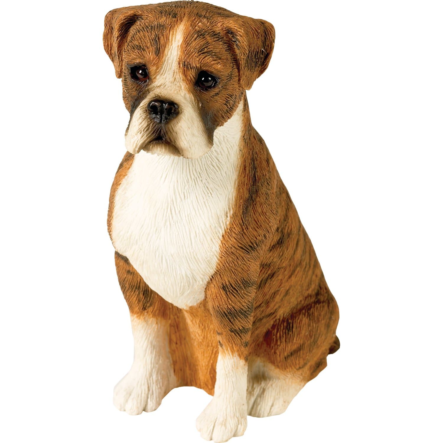 Sandicast Mid Size Brindle Boxer Sculpture, Sitting