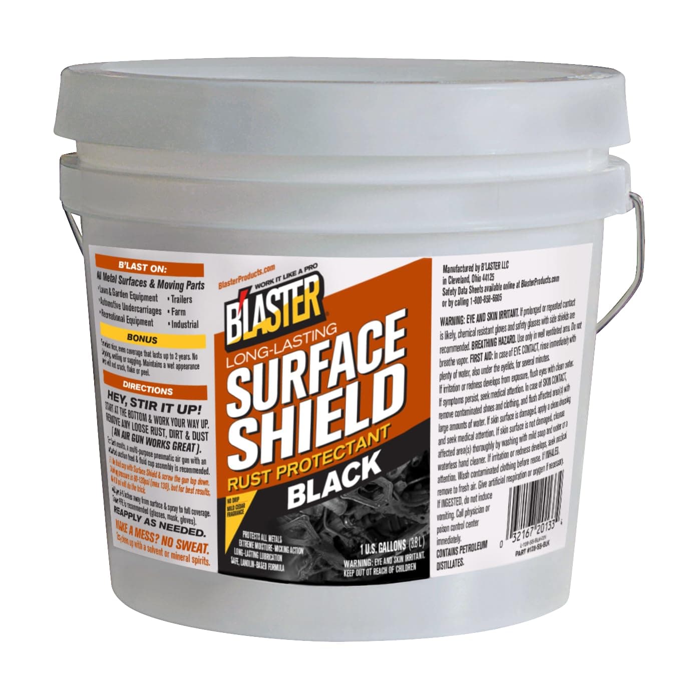 Blaster Surface Shield Black Series, Professional Automotive Undercoating for Rust Protection and Corrosion Prevention, 1 Gallon Pail, Pack of 1