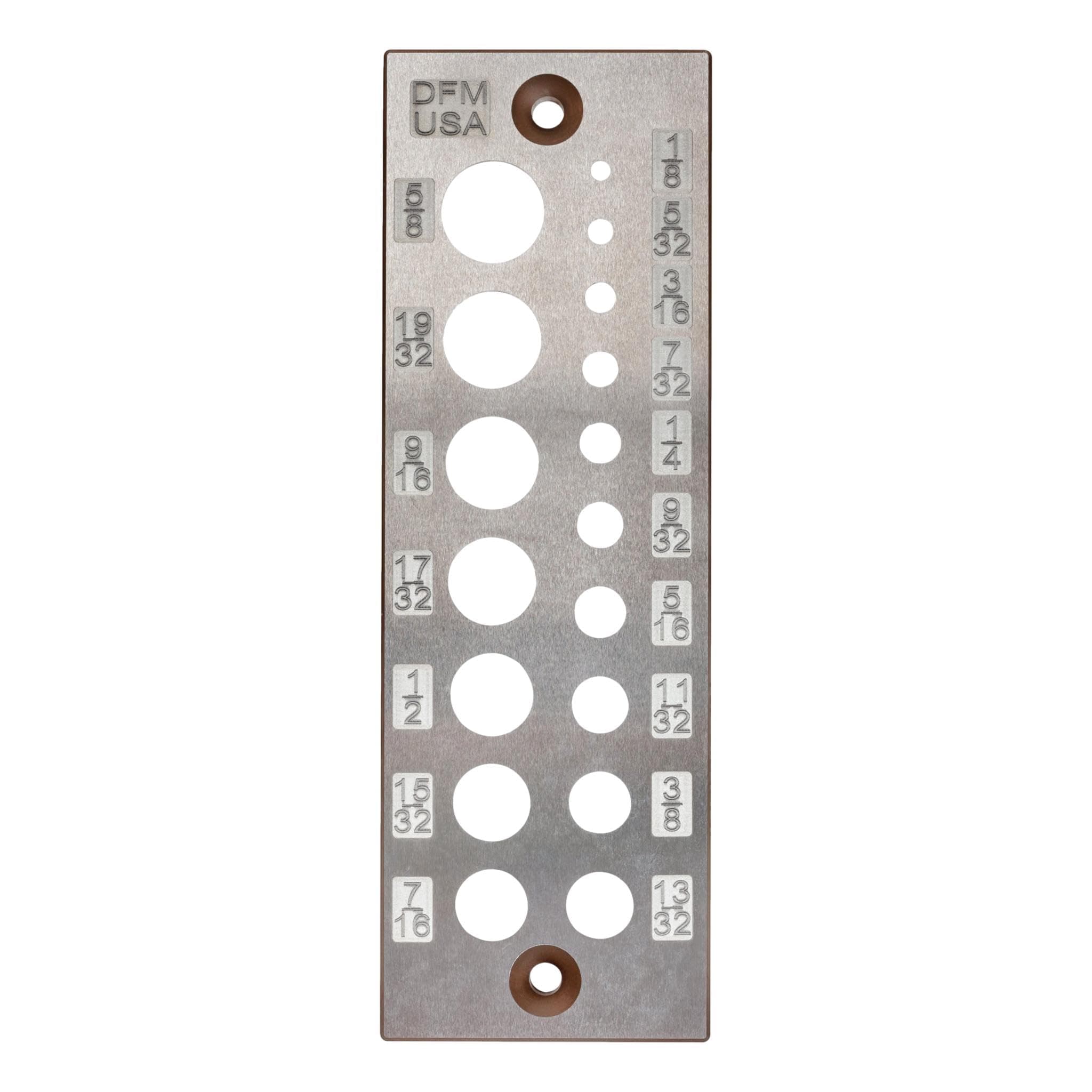 DFM Tool Works Doweling Tool - Premium Dowel Maker Tool, Versatile Dowel Plate, High-Grade A2 Steel for Woodworking, Made in USA - English 17 Holes, Multi-Size