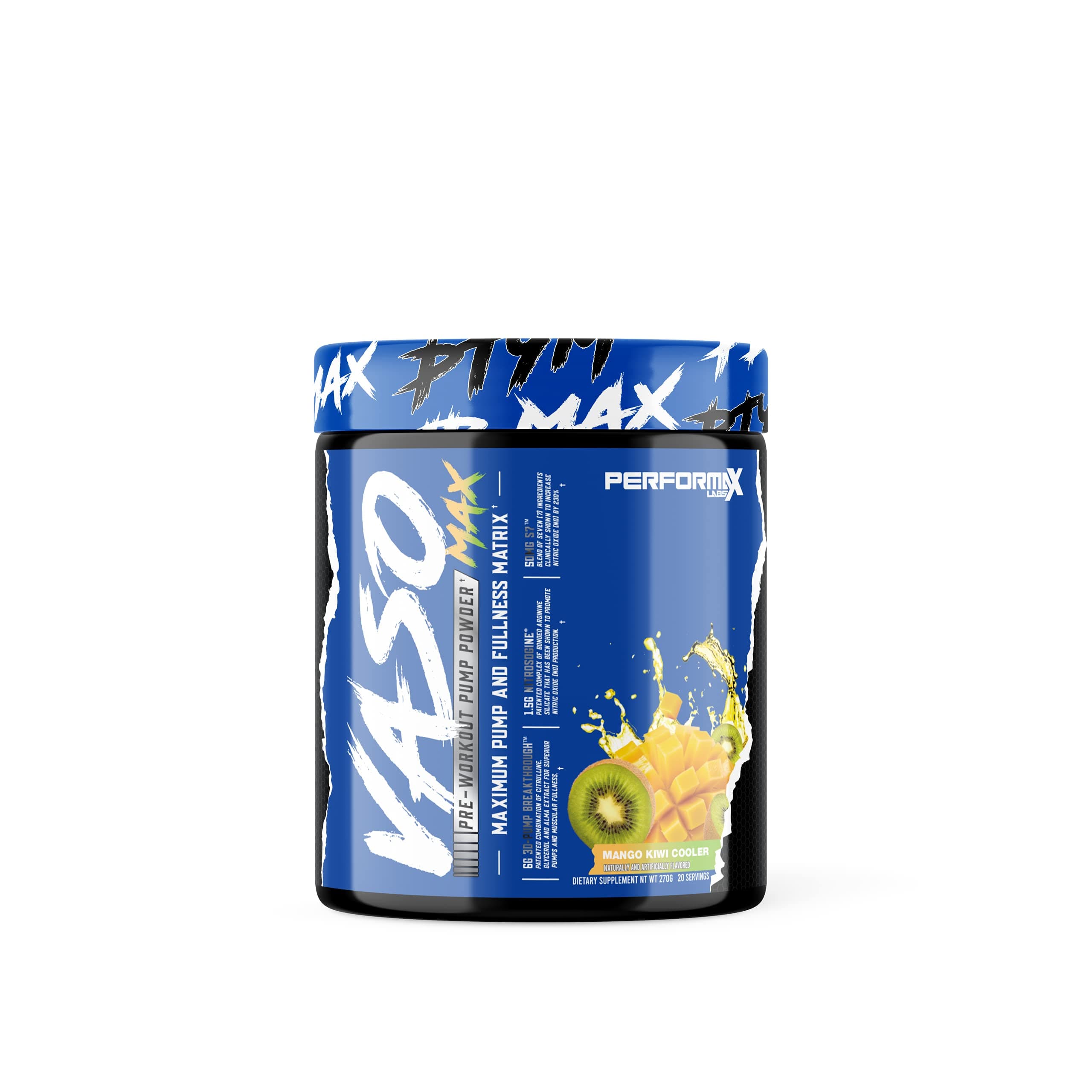 PERFORMAX LABSVaso Max Pre Workout Pump Powder Mango Kiwi Cooler 20 Servings