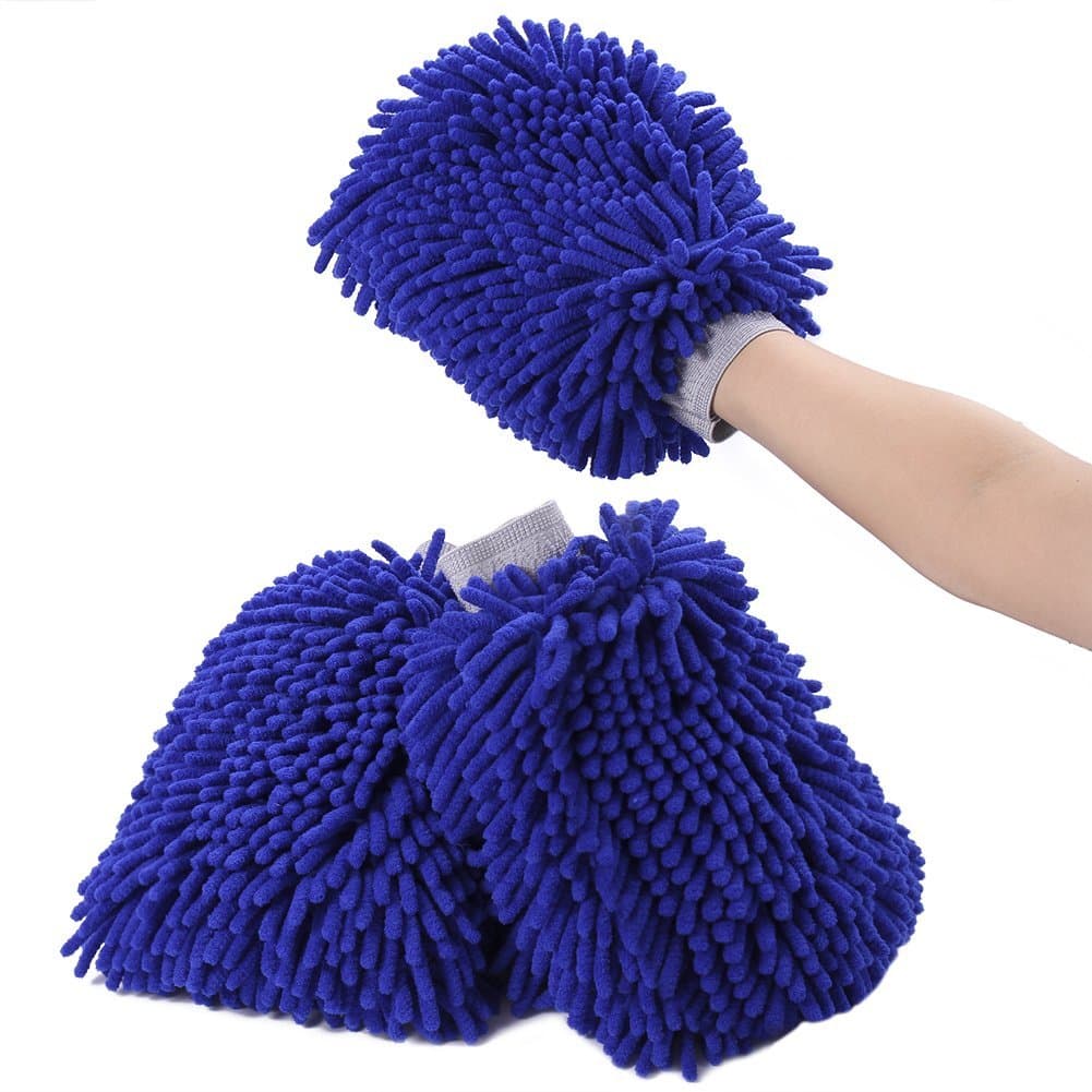 3-Pack Premium Car Wash Mitt with Double Sided, Extra Large Size, Highest Density Chenille Microfiber, Dry-wet Dual Purpose, Ultra Soft, Super Absorbent, Lint Free, Scratch Free