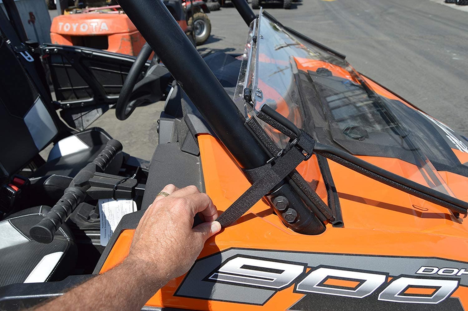 Polaris RZR 900 windshield - Full Folding (2015-2020 models) | SCRATCH RESISTANT | Easy On or Off | Premium Lexan MR10 poly w/ Hard Coat | Proudly Made in America!