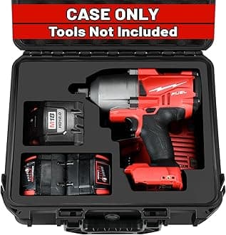 Case for Milwaukee M18 Impact and Torque Wrench - Waterproof Hard Tool Bo, Power Tool Combo Kit Bag for Milwaukee 2/1 3/4 3/8 Cordless Torque Wrenches/Battery/Charger (Case Only)