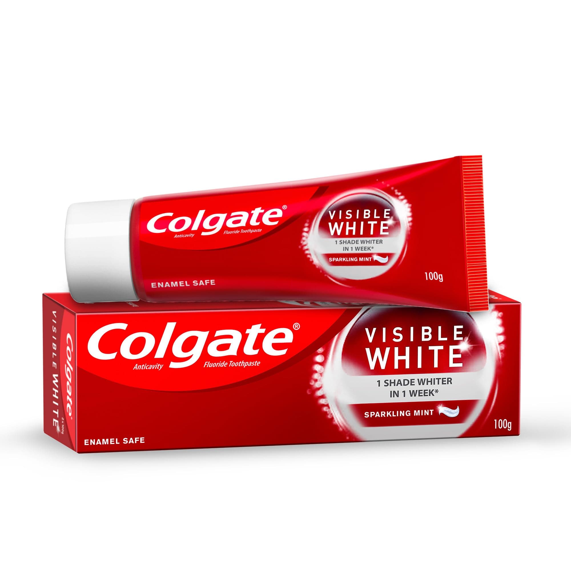 Colgate Visible White Dazzling White Toothpaste (1 Shade Whiter In 1 Week) with Sparkling Mint 100g - 1 Pack Buy Original Colgate Products Only E-Retails