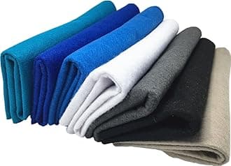 Felt Squares, Misscrafts 7pcs 18" X 18" 1.4mm Thick Soft Felt Fabric Sheet Nonwoven Assorted Colors Patchwork Pack with Thread Bag for DIY Craft Patchwork Sewing Winter Series