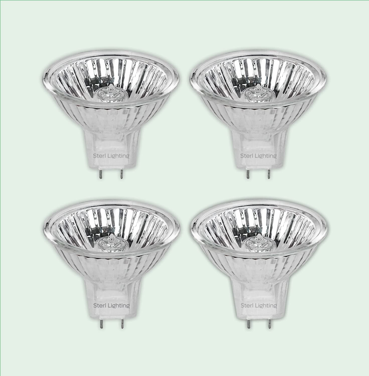 4 Pack, MR11 Halogen Reflector Light Bulbs, 10W, 12V, 2700K Warm White, Clear, GU4 Bi-Pin Base, Fiber Optic Bulb, Landscape, Stove-Top, Range Hood, Spotlight, NP4