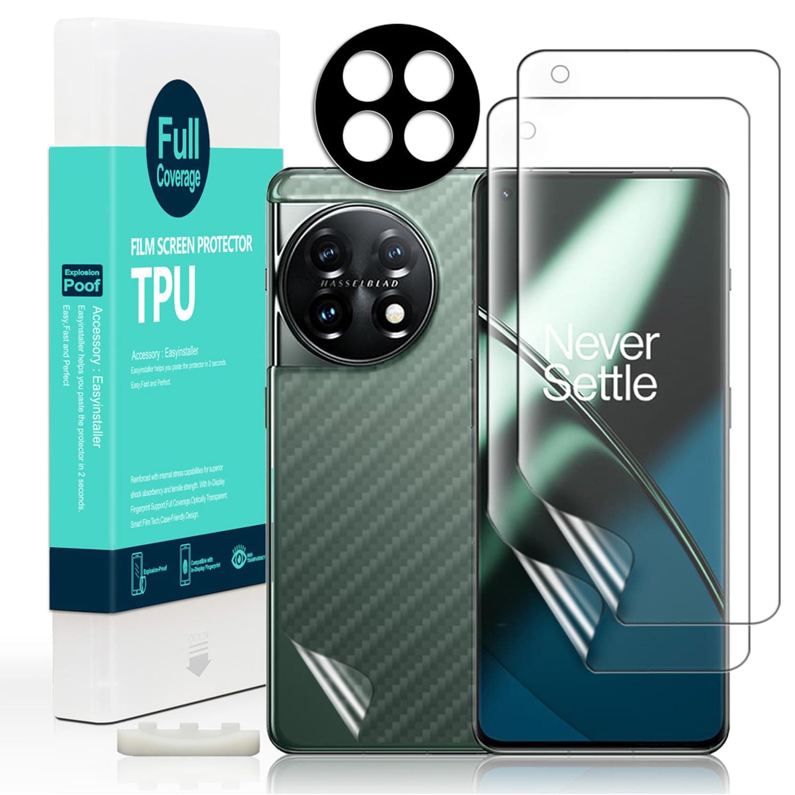 Ibywind Screen Protector For Oneplus 11 5G 6.7"[2 Pack],Flexible TPU Film,With 1Pc Camera Lens Protector,1Pc Back Film,Bubble Free,Easy to install