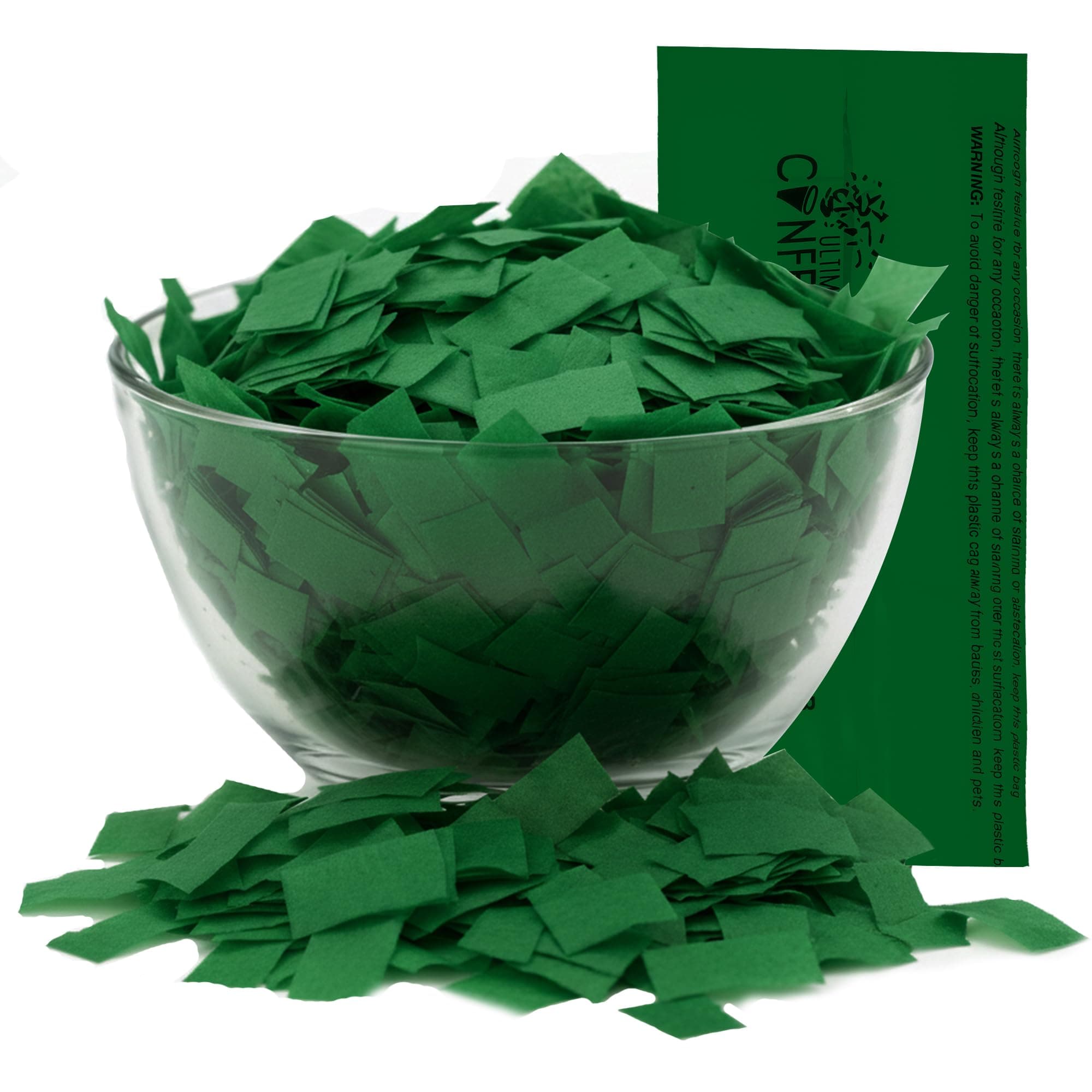- Rectangular Biodegradable Confetti – Dark Green Fluttering Tissue Paper Confetti for Cannon and Launcher use - Wedding Confeti, Birthday, Parties and Live Events - 1 lb, 16 oz