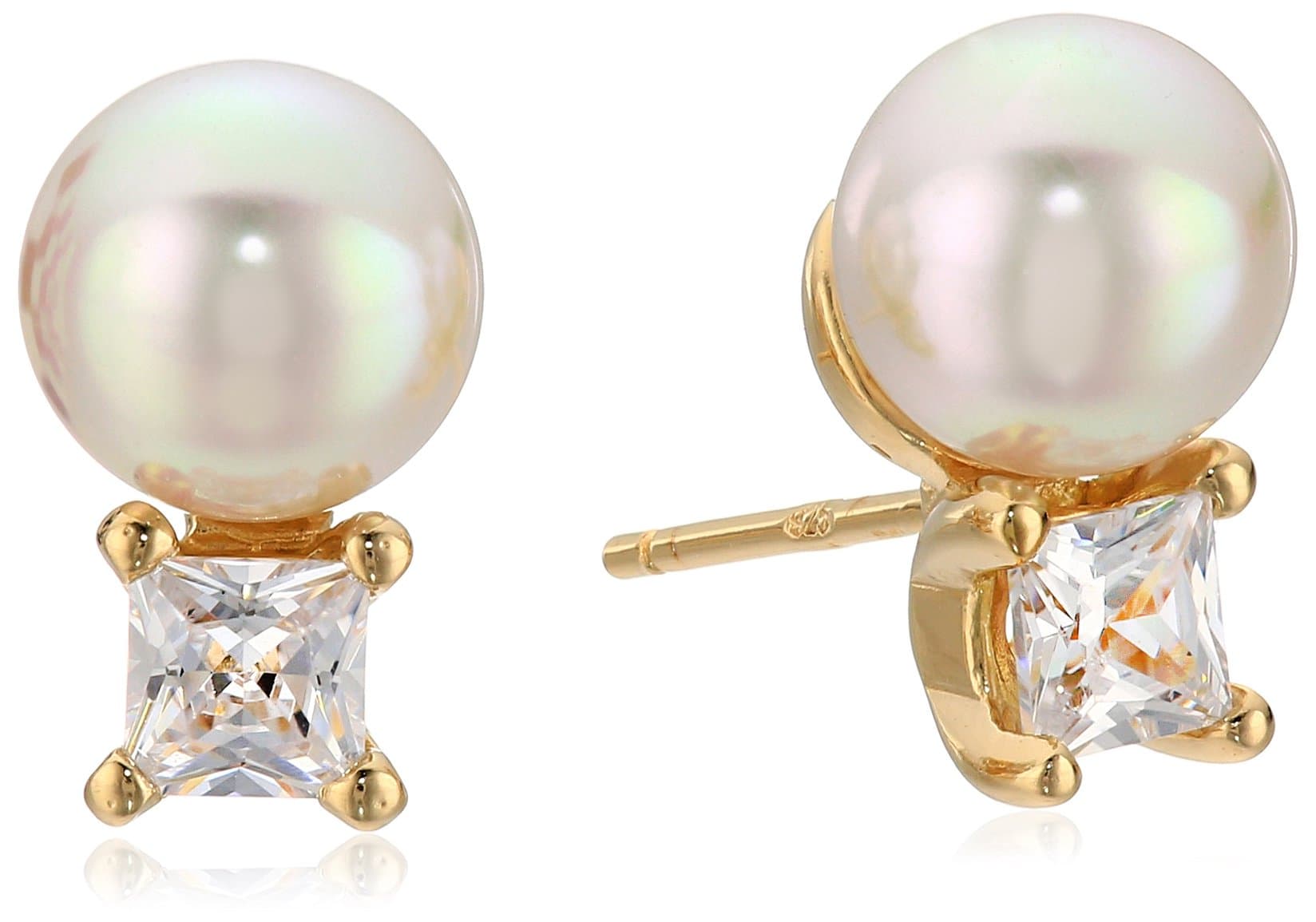 Tu Y Yo 8mm White Stud Earrings