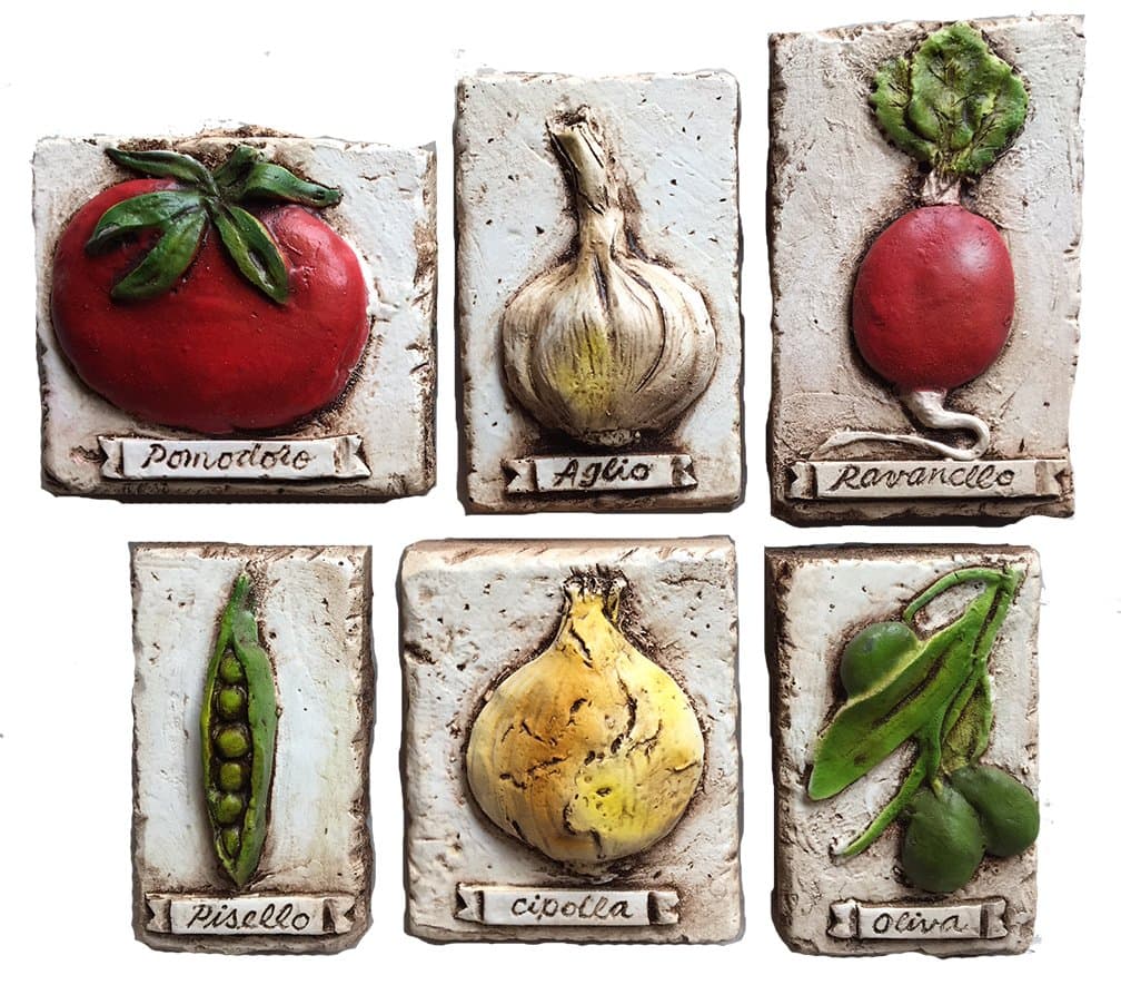 Italian Vegetable Kitchen Wall Decor Plaques