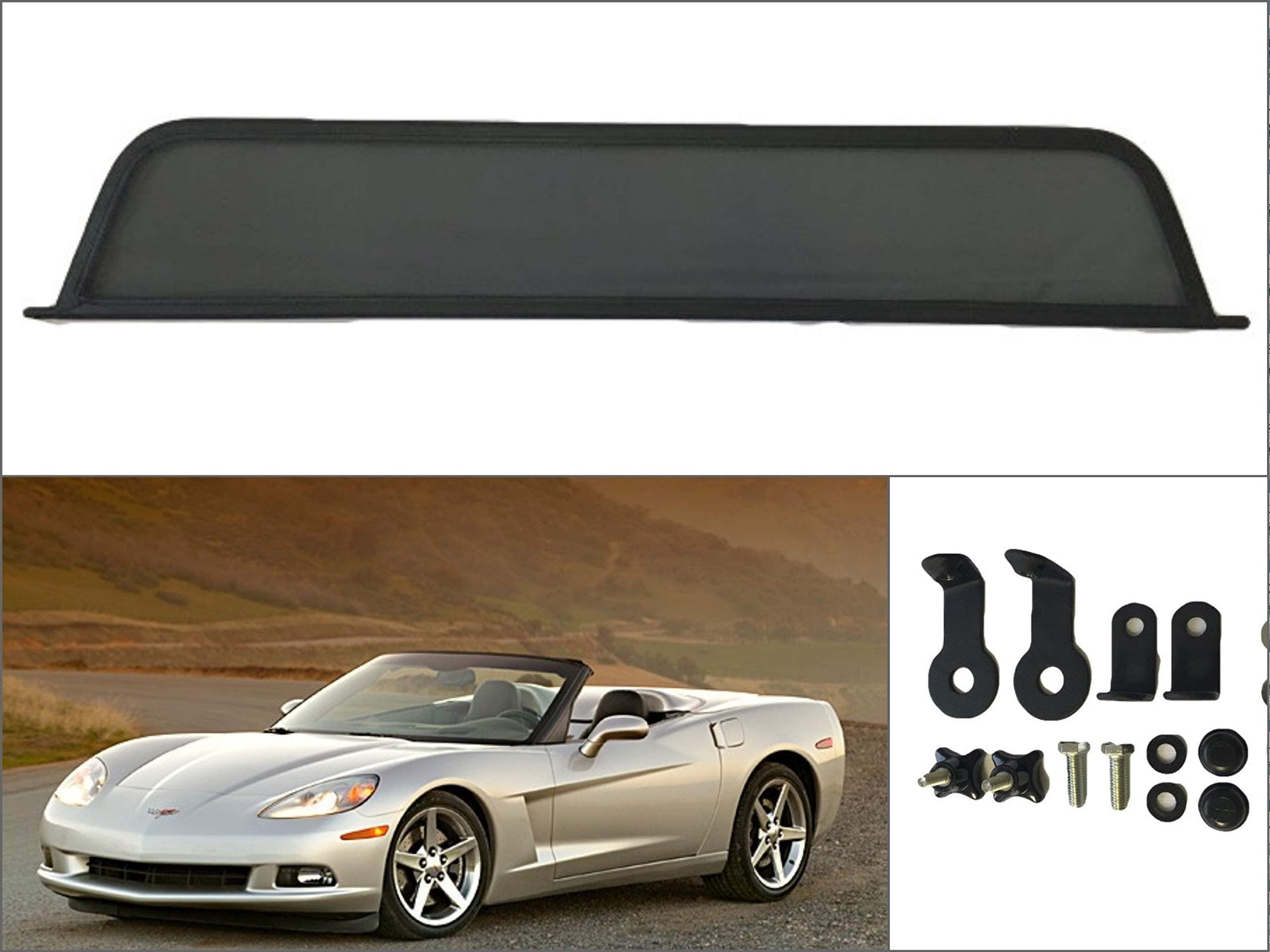 K & R Wind DEFLECTOR Corvette C6 Cabrio 2005-2012 NEW WIND BLOCKER with QUICK FASTENER