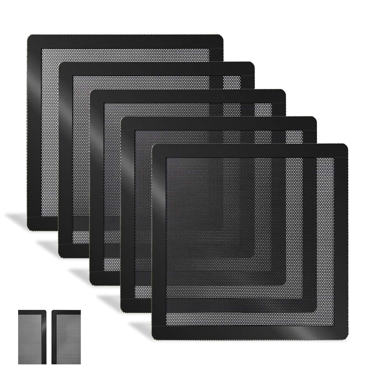 KASTWAVE Computer Cooler Fan Dust Filter, Dustproof PVC Cover Mesh Magnetic Frame, Mesh Cover Black Radiator Filter 5-pack (120 * 120mm)