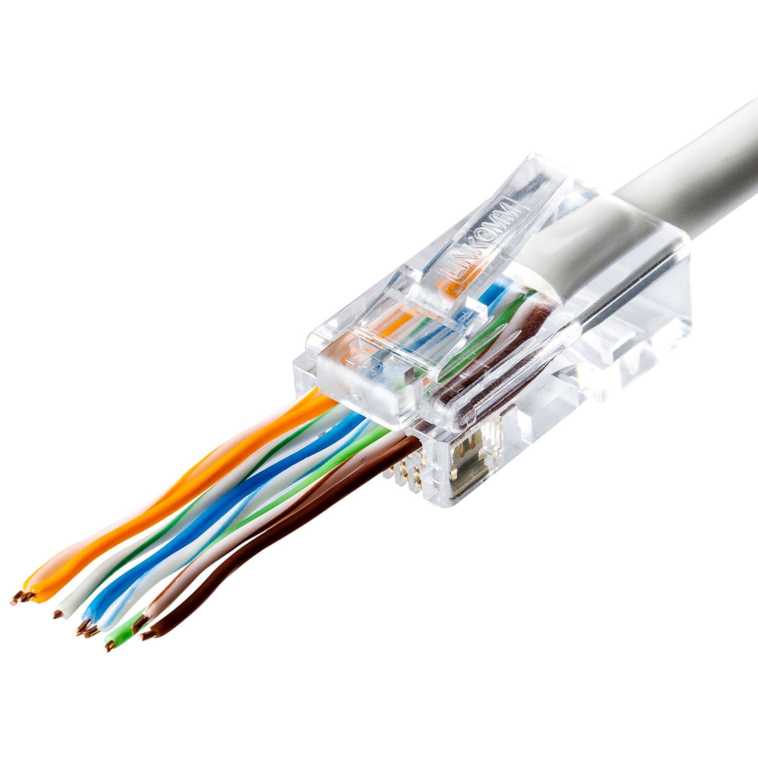 20-Pack RJ45 Cat5e End-Pass-Through Ethernet UTP Unshielded Modular Plug