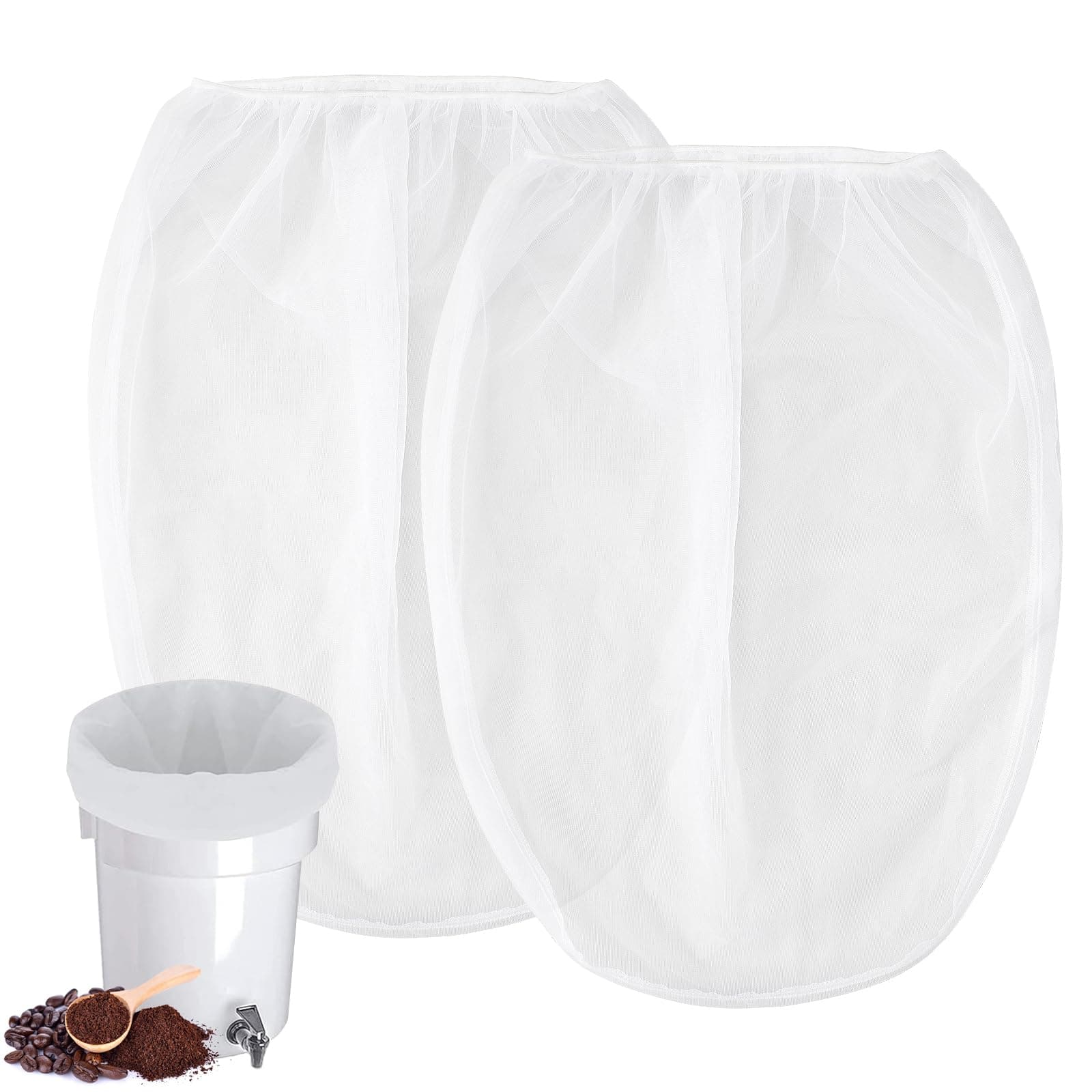 Alocs Cold Brew Coffee Filter Bag Compatible with Toddy Cold Brew System for 5 Gallon Commercial Brewers, Filter Bag for Coffee Grounds & Ice Tea - Quick Drain, Washable & Reusable (2 Pack)