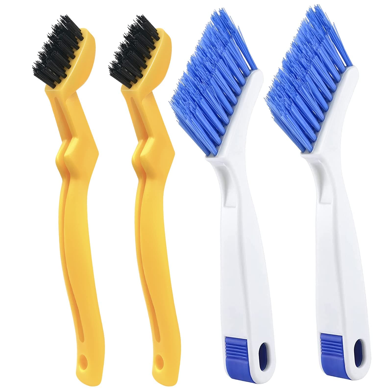 4 PCS Multi Purpose Small Crevice Cleaning Brushes for Tight Narrow Space, Small Scrub Brush Set for Scrubbing Cleaning Kitchen Sink Bathroom Shower Corner Household Use