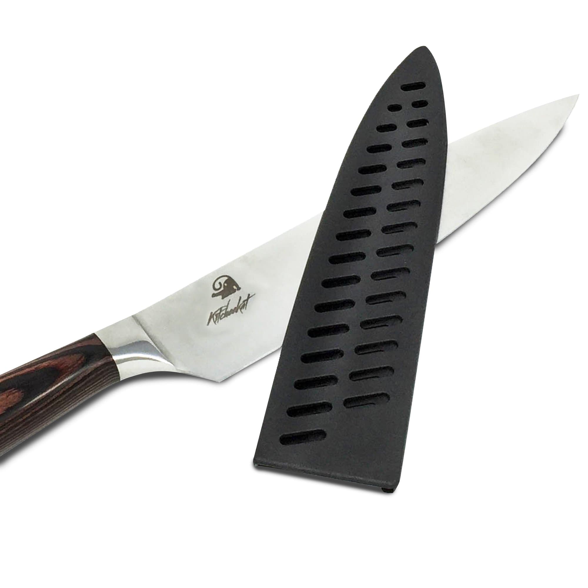 Smaller Width Perforated Kitchen Knife Guard | Fits 1.7 Inches Wide Chef Knives Keeps Blade Sharp | Unique Design Prevents Moisture and Helps Drying | Stores Flat In Your Drawer, Excellent For Travel