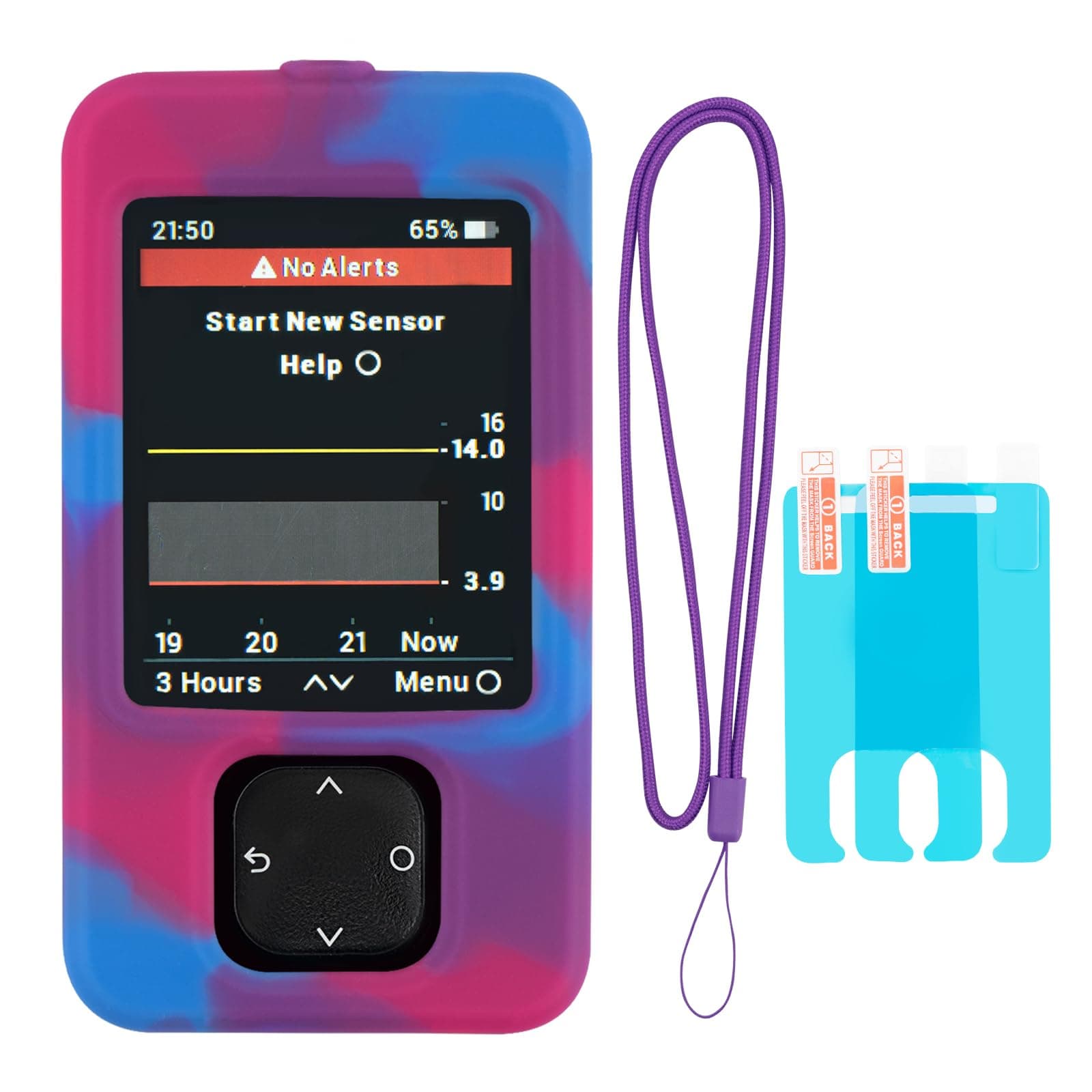 Dexcom G7 Receiver Case with Neck Lanyard and 2PCS Screen Protector (Tricolor Mixing)