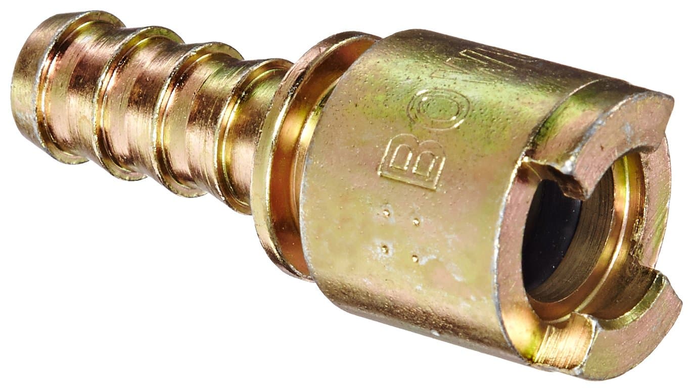 DixonValve 3NCS4 Steel Bowes Interchange Pneumatic Fitting, Socket, 3/8" Coupler x 1/2" Hose ID Barbed