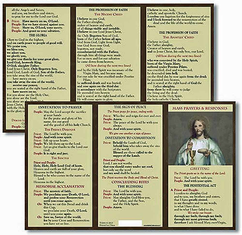 Catholic Mass Prayer and Responses Pocket Card