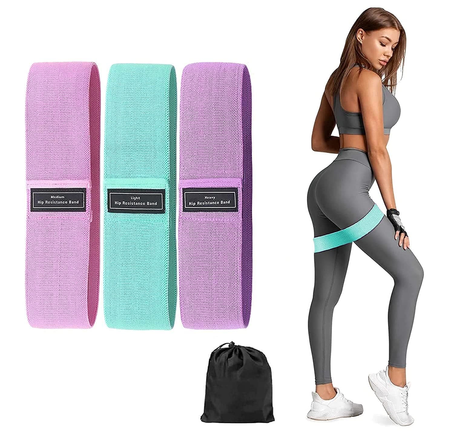 VAVSU Resistance Bands Loop Exercise Bands,Workout Bands Hip Bands Wide Resistance Bands Hip, Legs and Butt,Activate Glutes and Thigh,Ideal for Women, Usable in Gym & Yoga-Assorted Colour