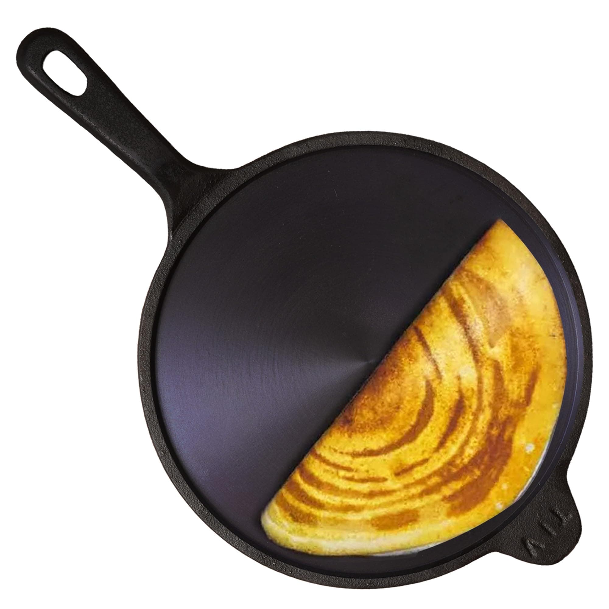 The Indus Valley Super Smooth Cast Iron Tawa for Dosa/Chapathi | 25.4cm/10 inch, 1.8kg | Induction Friendly | Naturally Nonstick, Pre-Seasoned Tawa, 100% Pure & Toxin-Free, No Chemical Coating