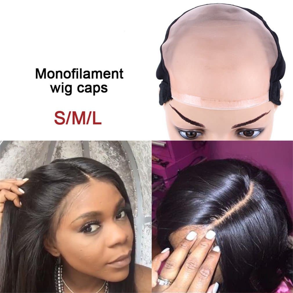 L/M/S Mono Wig Caps For Making Wigs With Adjustable Strap, Durable Strong 5X5 Mono Lace Front Cap Hair Nets 3Pcs 3Pcs S Size