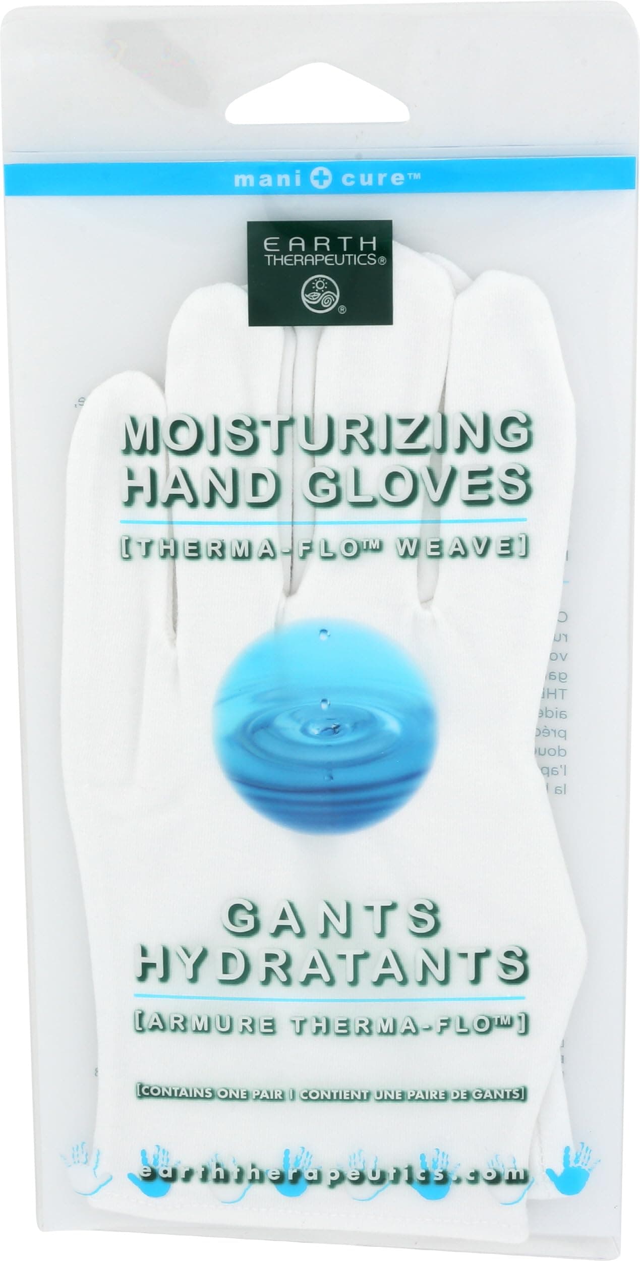 Earth Therapeutics Moisturizing Hand Gloves Solid Color - White (1 Pair)