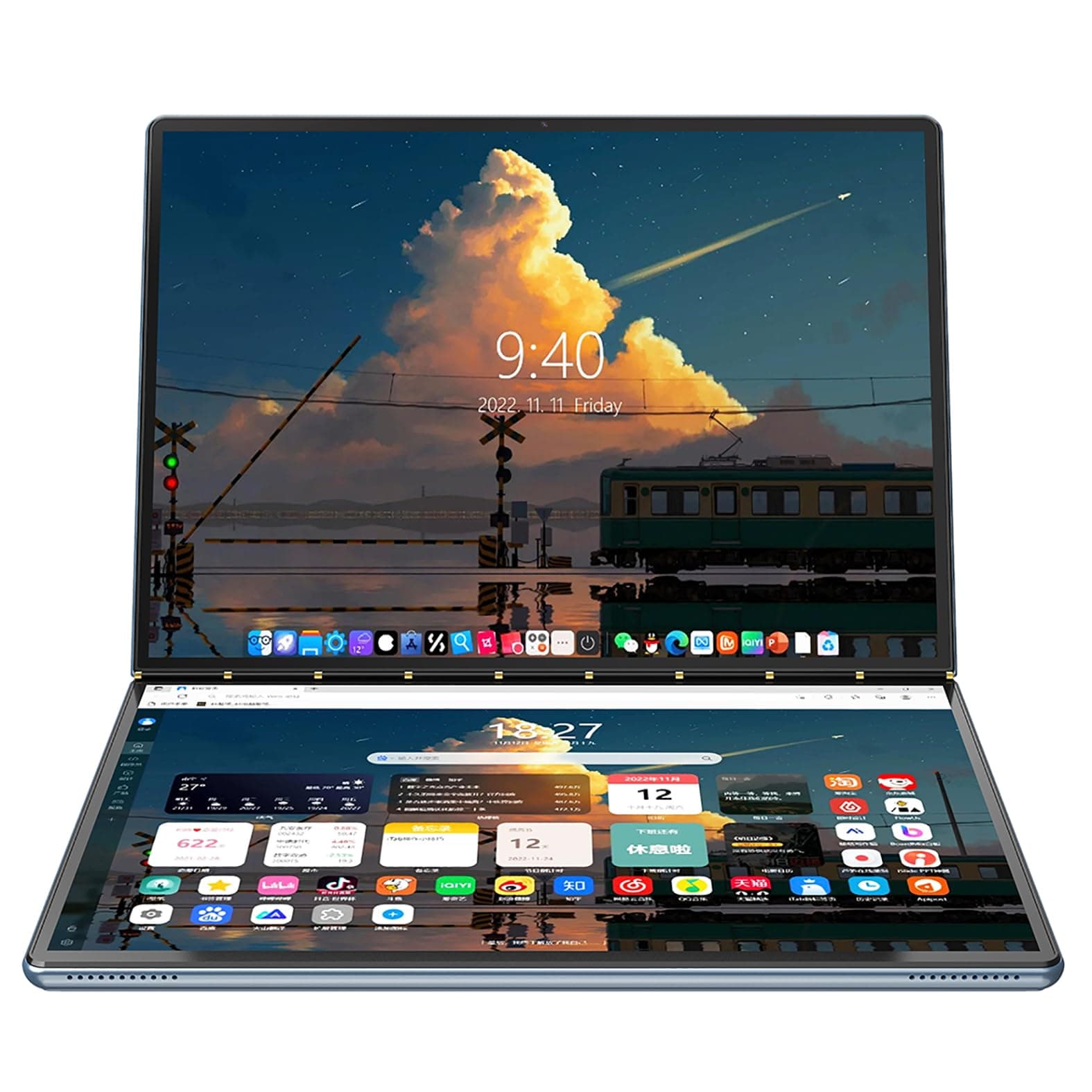 2-in-1 10.95" 2.5K Dual Screen Touch Laptop CPU Core i3-1215U Win 11 Home 32GB RAM 1TB SSD