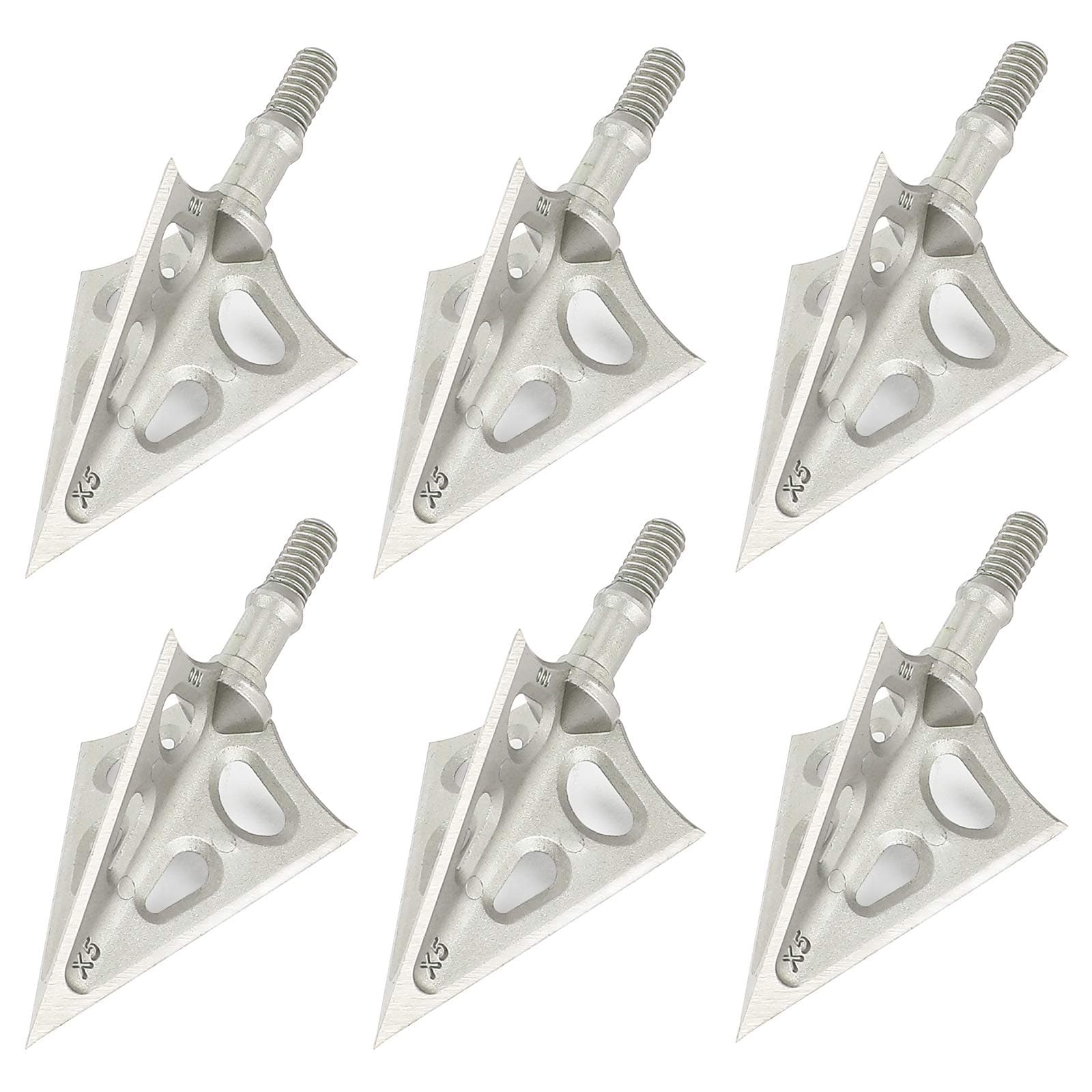 Crossbow Broadheads 100 Grain - Deep Penetration, Razor Sharp, Solid,Tough Steel 100 Gain Broadheads fit Compound and Crossbow(6 Pack)