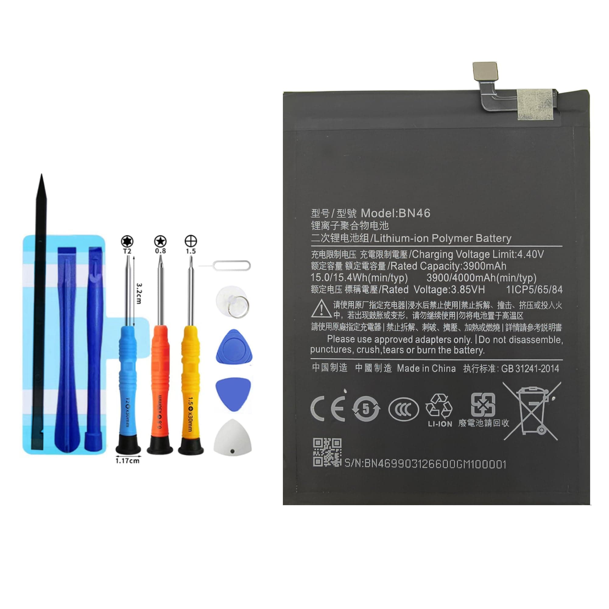 BN46 Replacement Battery for Redmi Note 8 Note 8T Redmi 7，Rechargeable 0 Cycle Battery Compatible with Redmi Note 8 Note 8T Redmi 7 with Repair Tool Kits