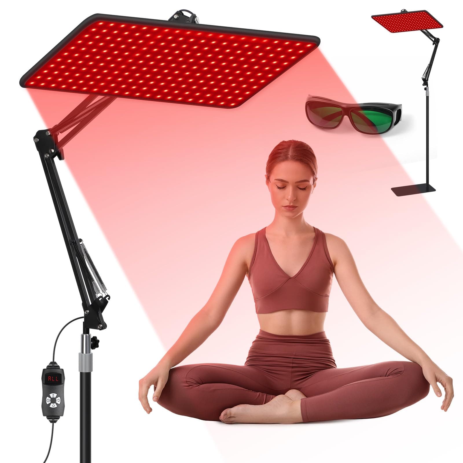BEICHEN Red Light Therapy for Body and Face, Infrared Light Therapy Lamp with Stable Stand, 660nm Red Light, 850nm & 940nm Infrared Light Therapy Panel, Light Therapy Device at Home