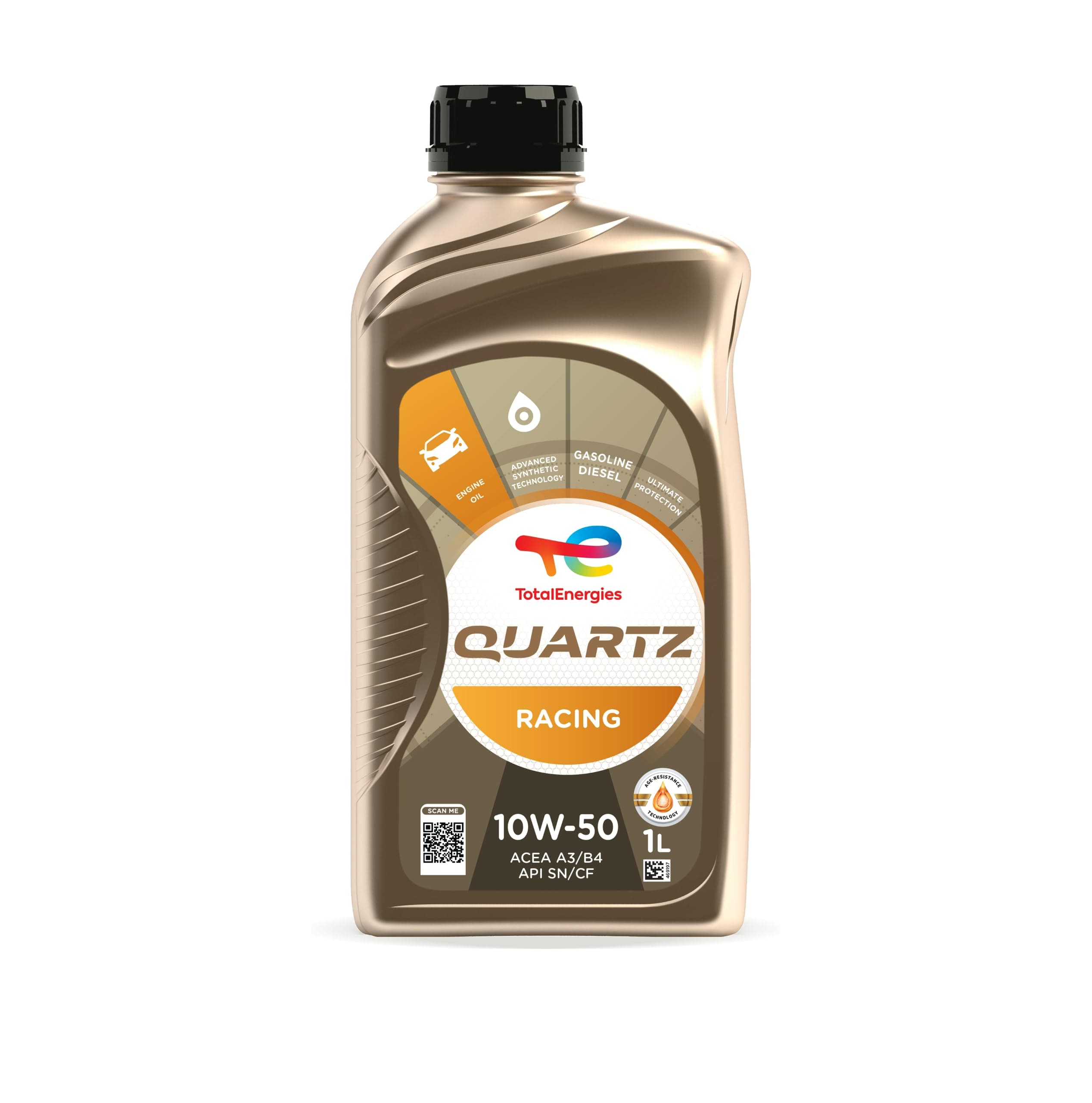 Quartz Racing 10W50 Engine Oil ACEA A3/B4, API CF/SN Age-Resistance Technology Fuel Economy Formula Advanced Synthetic Engine oil 1L