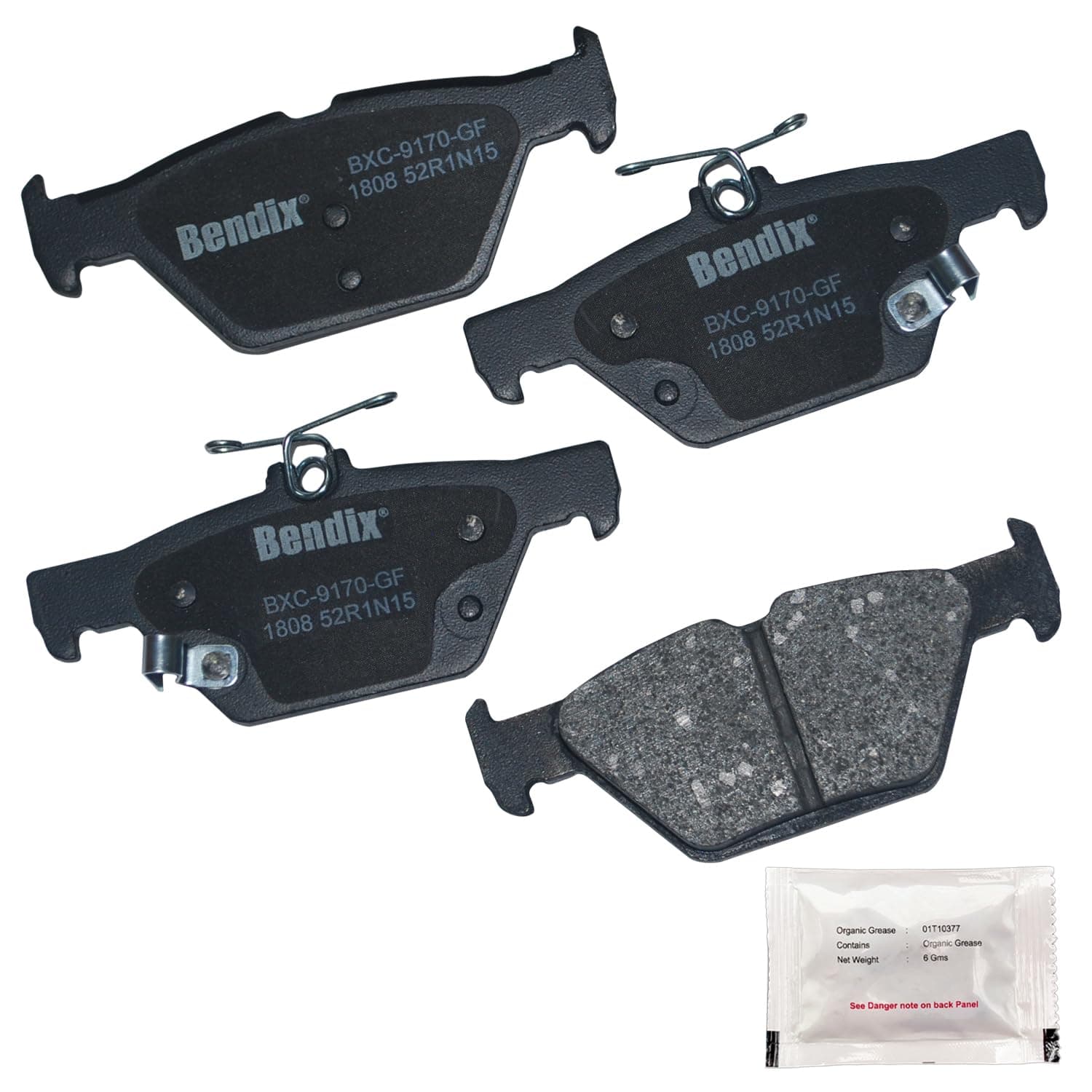 Bendix Priority1 CFC1808 Ceramic Rear Brake Pads for Subaru Ascent 2022-2019, Crosstrek 2023-2020, Forester 2023-2019, Legacy 2023-2015, Outback 2023-2015, WRX 2021-2016